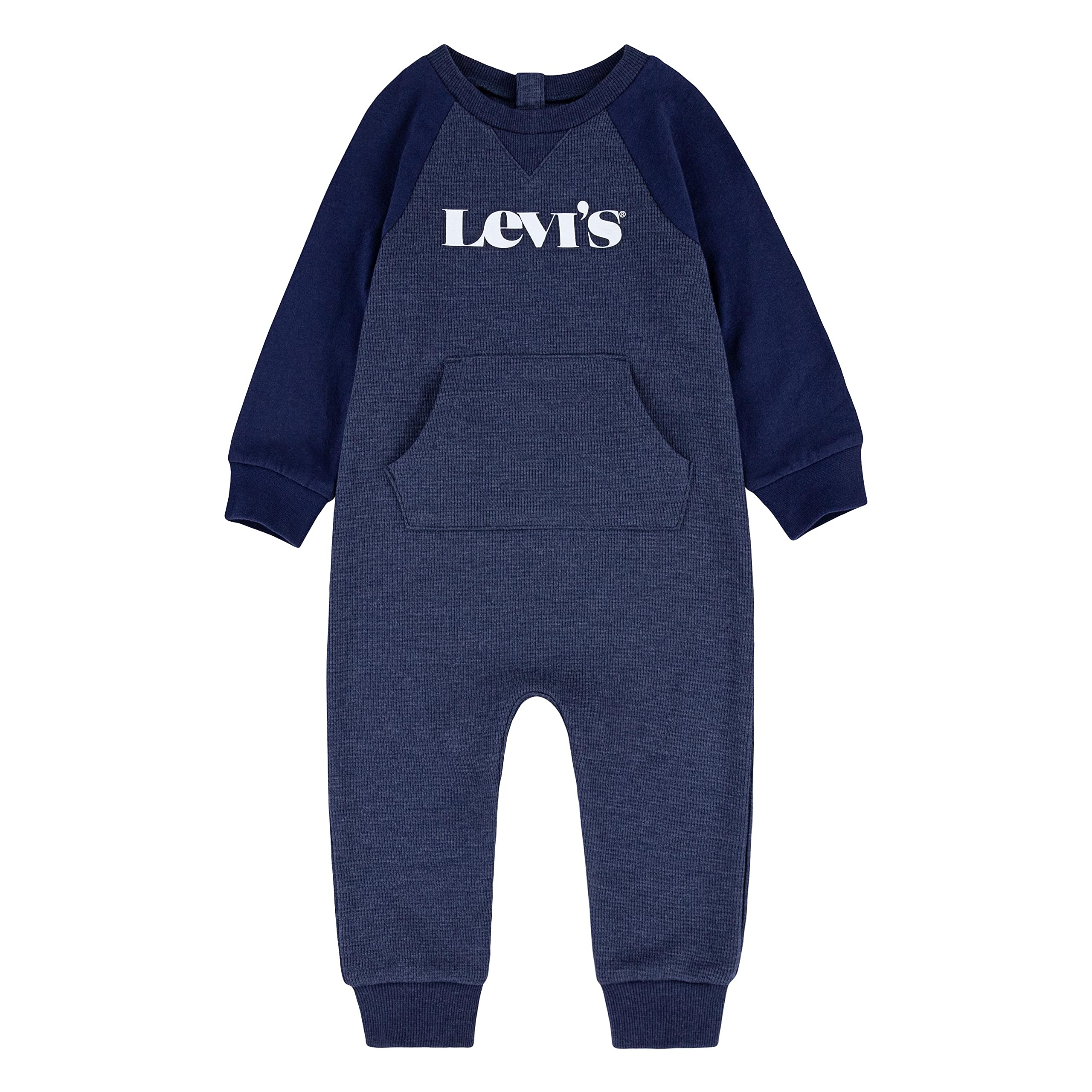 Levi's Baby Boys' Long Sleeve Coverall - Soft Cotton Jumpsuit for Infants & Toddlers | Perfect for Playtime, Daycare & Family Outings