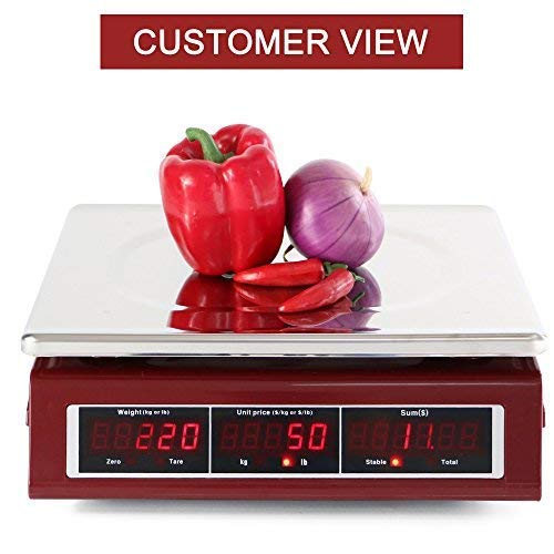 **30kg/66lb Digital Commercial Food Scale - Waterproof Electronic Price Computing Scale with Rechargeable Battery for Meat, Grocery & Kitchen Use**