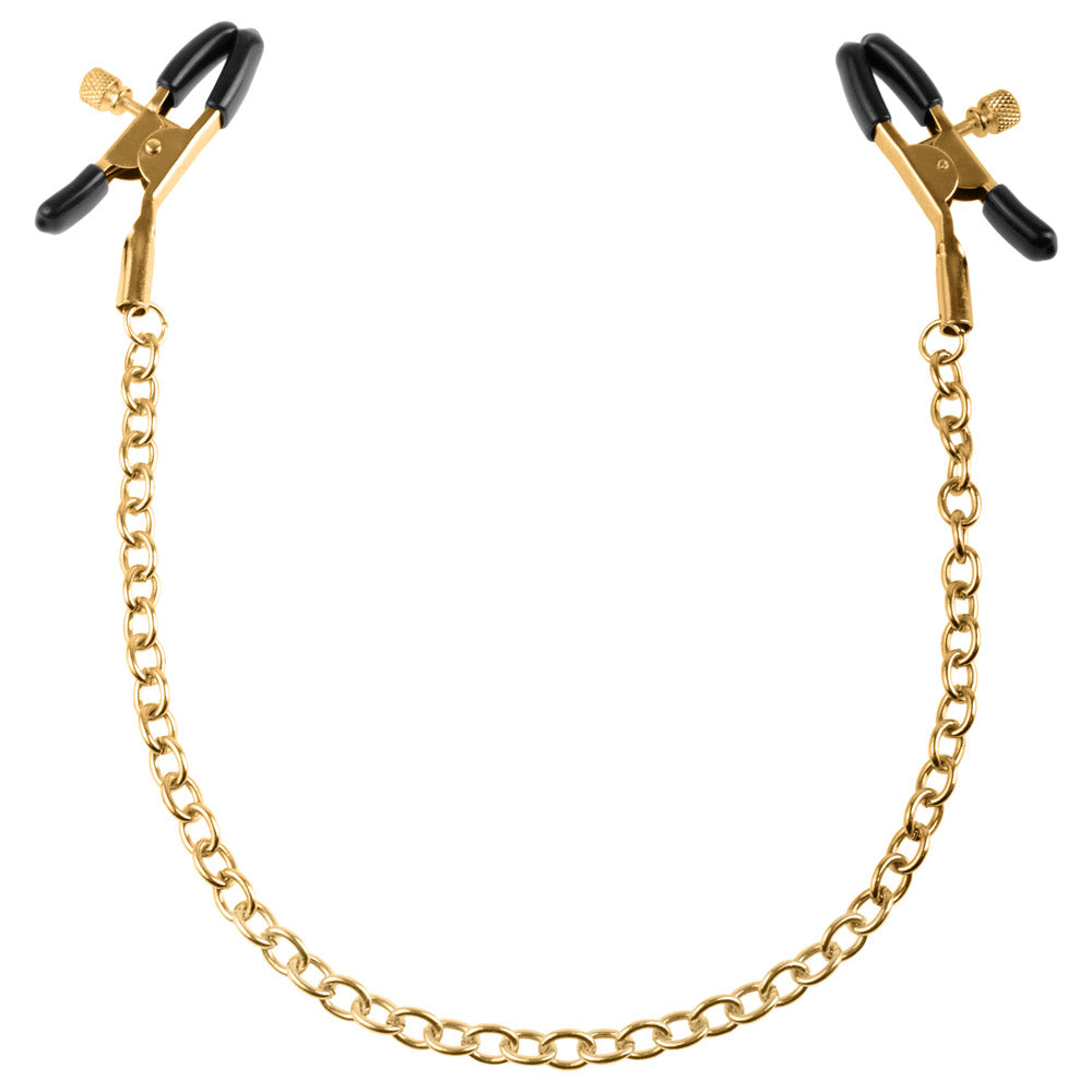 Sensual Gold Nipple Clamps for Adults - Adjustable BDSM Jewelry for Couples Play, Spice Up Your Intimate Moments - Perfect for Roleplay & Sensual Exploration