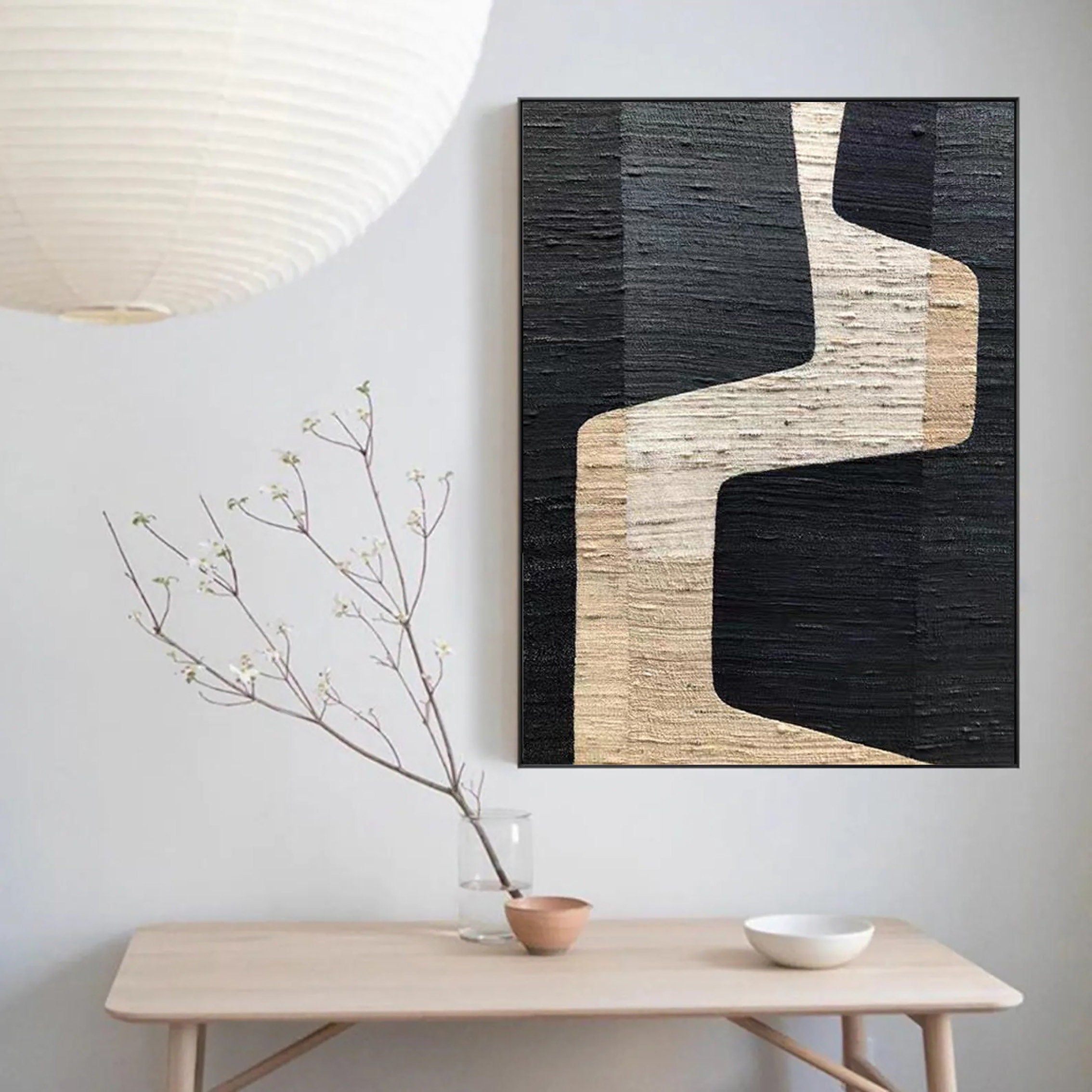 Beige & Brown Abstract Wall Art Print #BB005 - Modern Home Decor for Living Room, Bedroom & Office