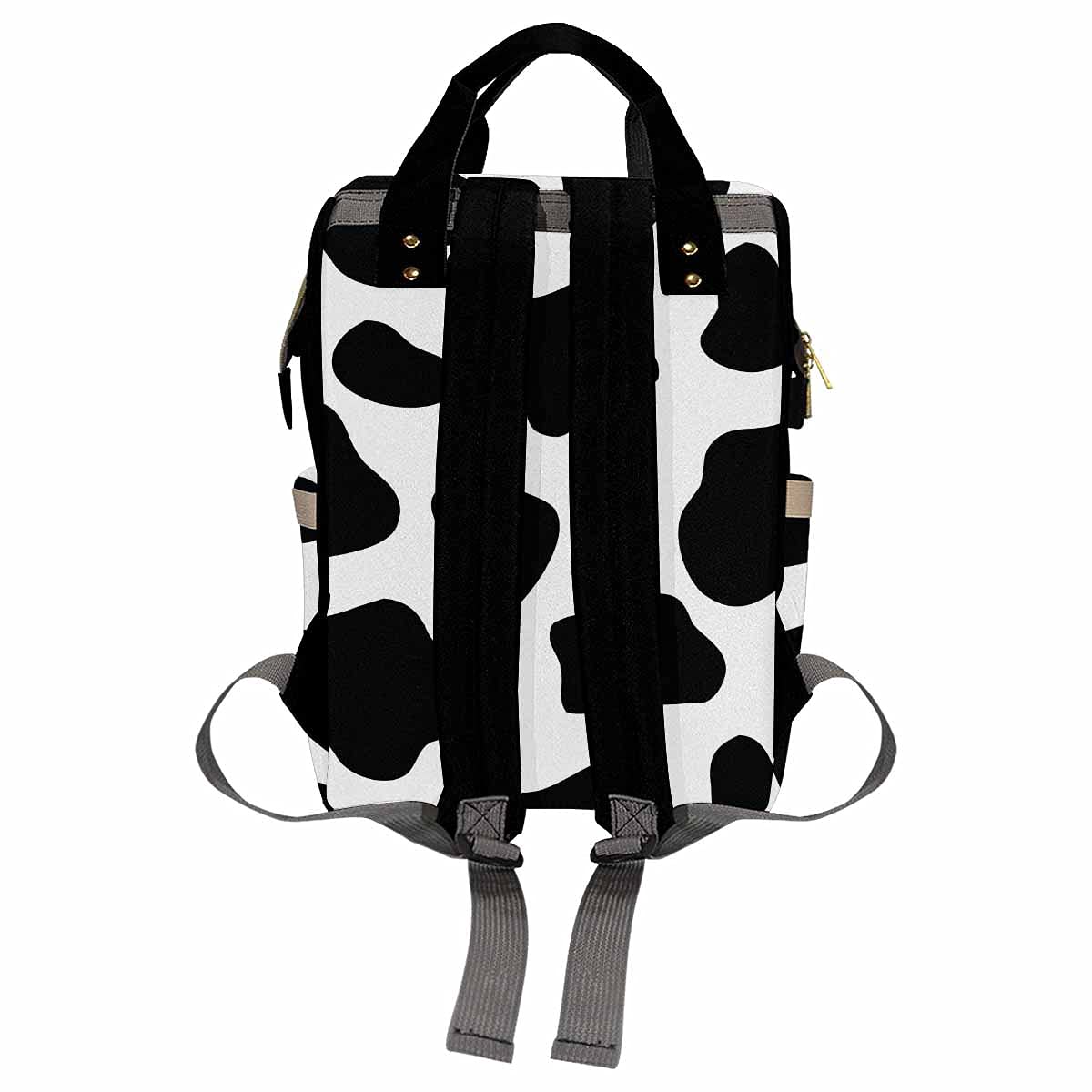 Personalized Black Diaper Backpack for Baby Girls & Boys - Custom Name Cows Print, Waterproof Multifunctional Travel Daypack for Moms & Dads - Perfect for Daycare, Outings & Baby Shower Gifts