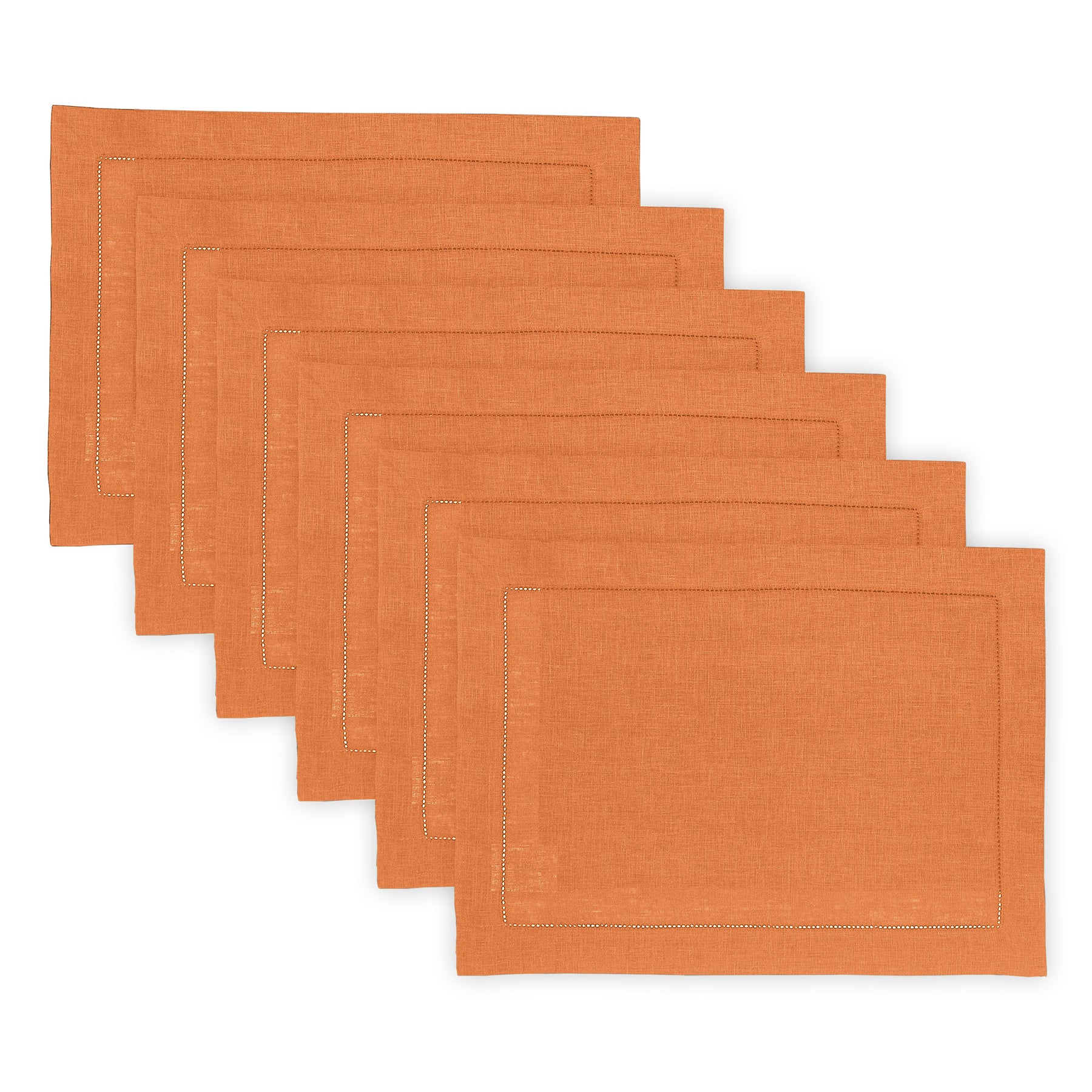 Elegant Classic Hemstitch Placemats Set of 4 - Premium Linen Table Mats for Dining Room Decor, Wedding & Holiday Table Setting - Perfect for Formal Dinner Parties & Home Decor