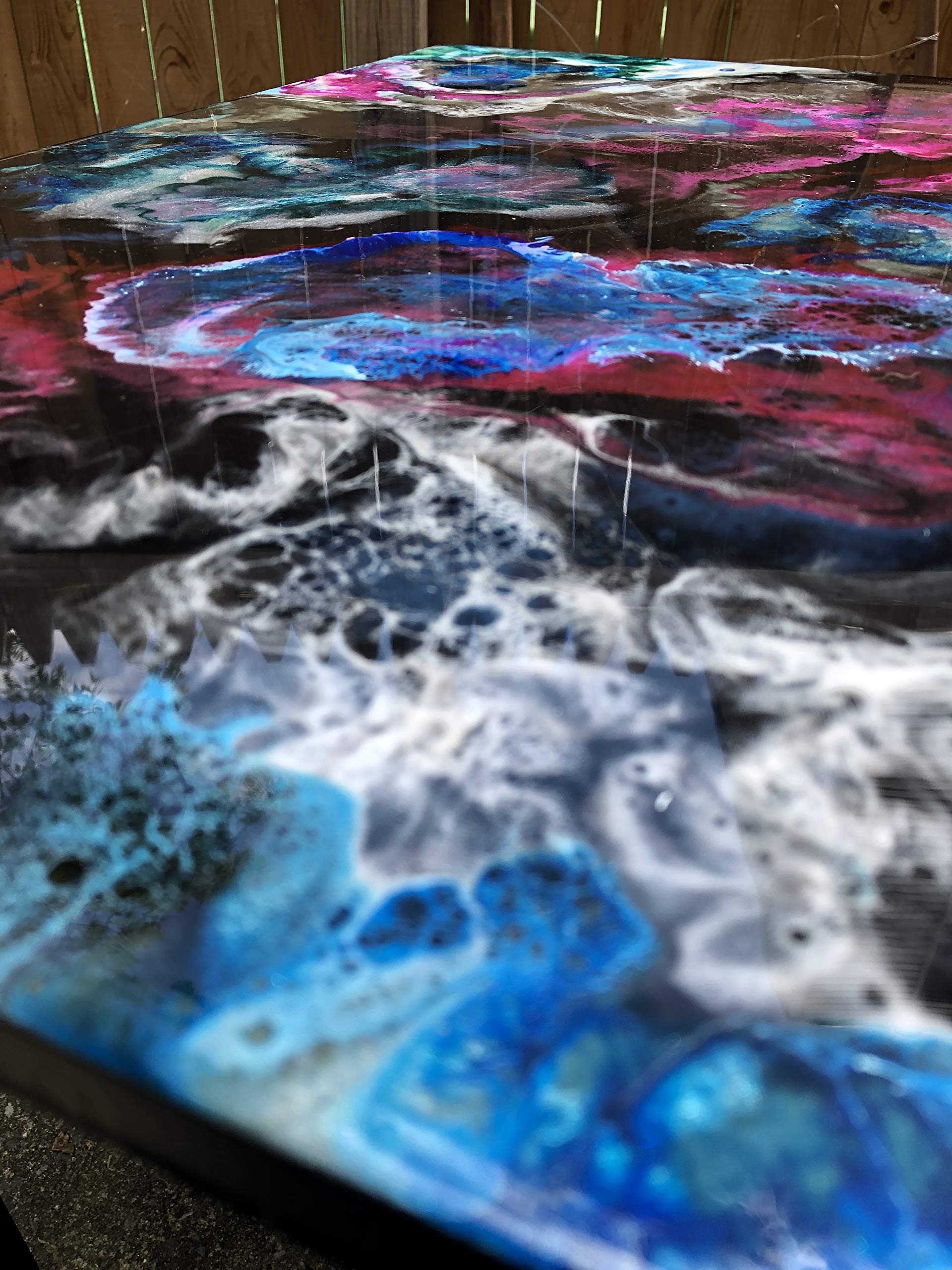 Handmade Recycled Coffee Table - Functional Abstract Art Painting Furniture for Living Room, Patio & Outdoor Decor | Unique Statement Piece for Home & Garden