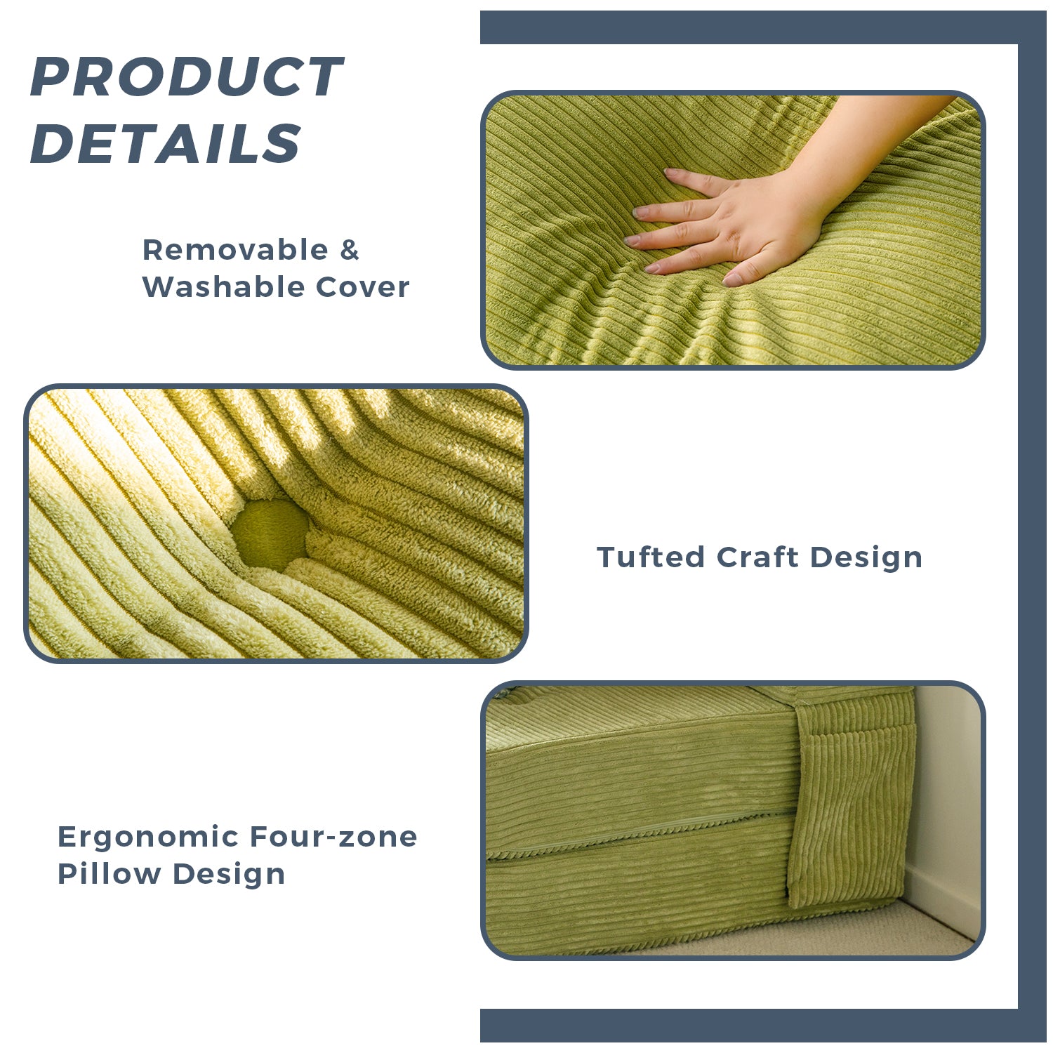 MAXYOYO 4-in-1 Folding Sofa Bed with Pillow - Tufted Sleeper Chair for Living Room, Guest Room & Small Spaces, Convertible Futon for Lounge, Nap & Overnight Guests, Green