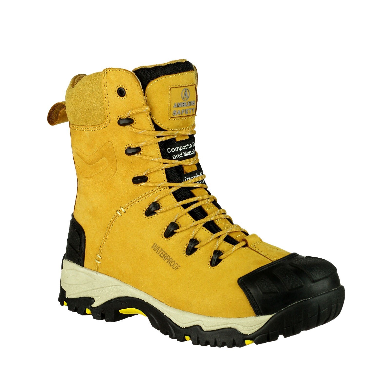 Amblers FS998 S3 Safety Boots - Steel Toe Work Boots for Men, Waterproof & Slip-Resistant, OSHA Compliant - Ideal for Construction, Warehouse & Industrial Work
