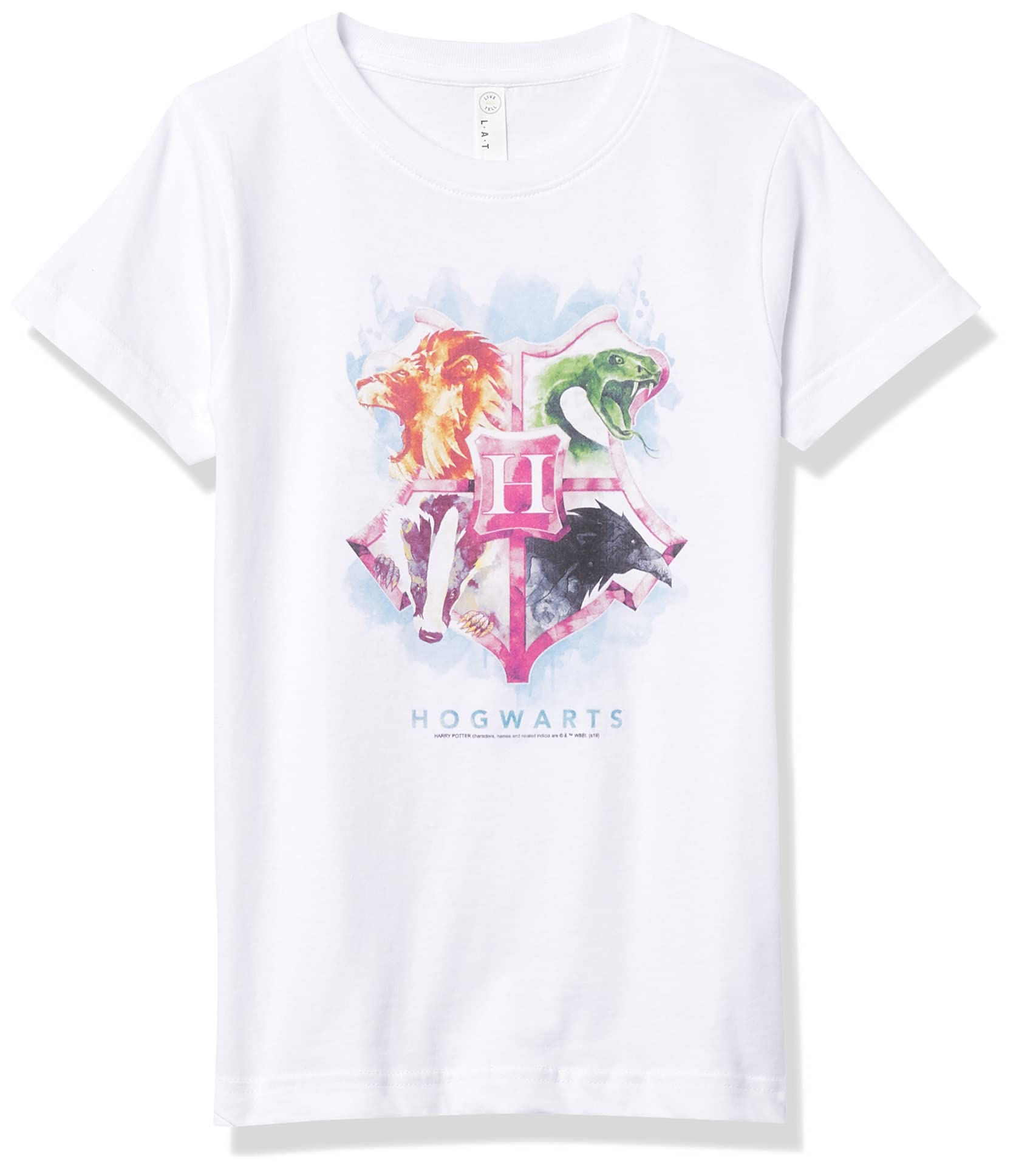 Harry Potter Hogwarts Mystery Girls Solid Color Crew Neck T-Shirt - Casual Wear, School Outfit, and Harry Potter Fan Merchandise