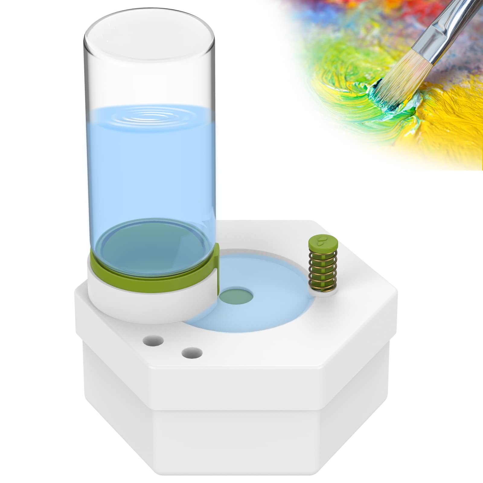 US Paint Brush Cleaner with Drain Button - Water Circulation Brush Cleaning Machine, Detachable & Portable Paintbrush Scrubber for Acrylic, Oil & Watercolor Brushes - Saves Water & Time for Artists, Hobbyists & DIY Painting Projects