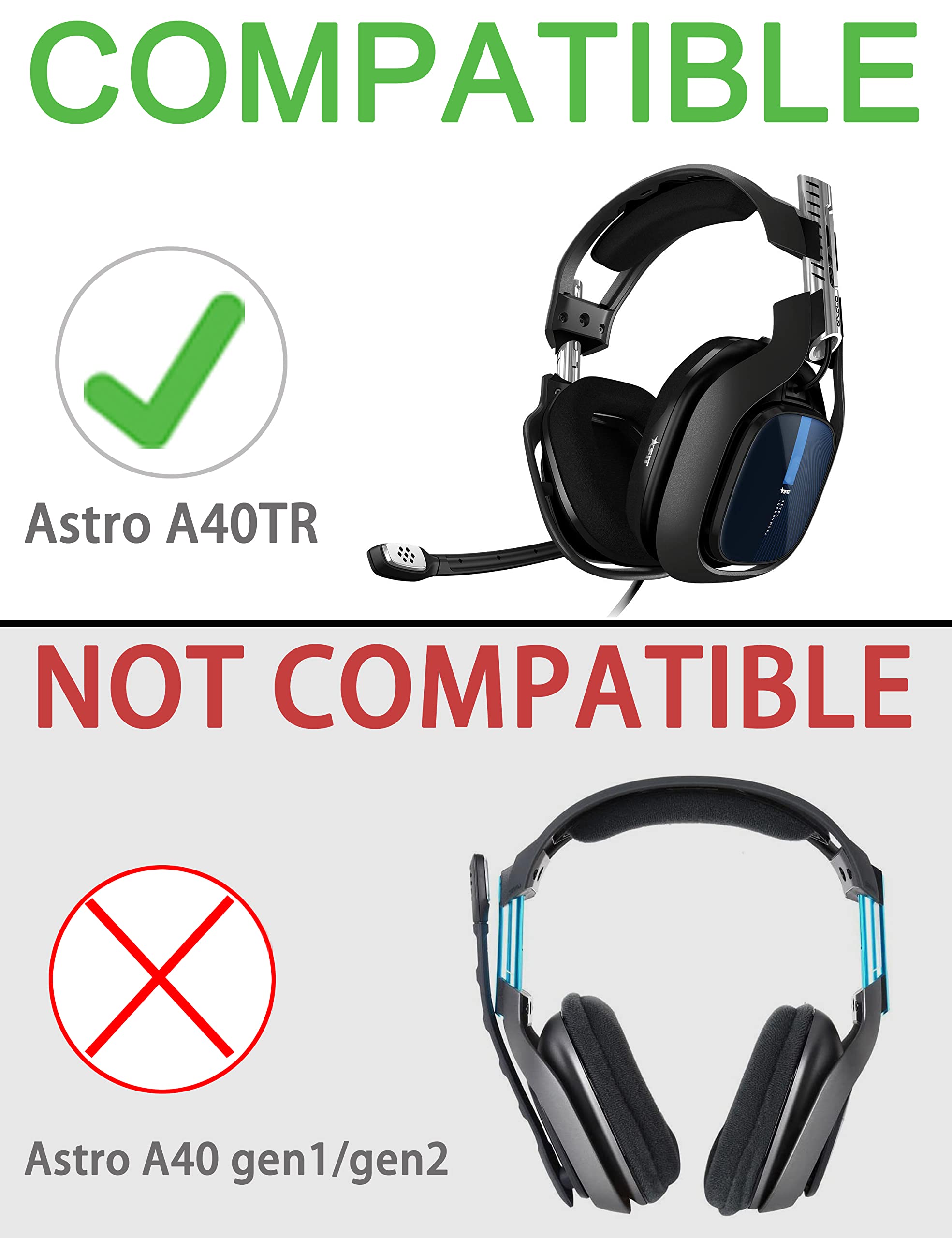 Defean A40 TR Mod Kit - Replacement Earpads & Headband for Astro Gaming A40 TR Headset | High-Density Noise Cancelling Foam Ear Cushions | Premium Black Silky Cool Fabric | Perfect for Gaming, Streaming & Long Wear Comfort