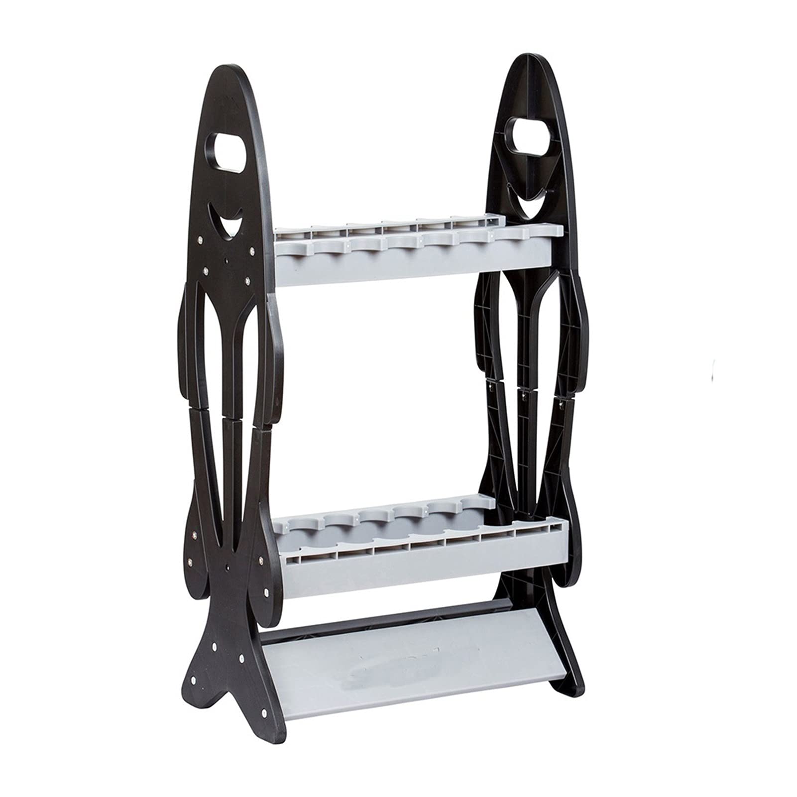 16-Slot Portable Fishing Rod Rack - Removable Storage Stand & Display Holder for Cars, Boats & Garages | Fish-Shaped Design for Easy Rod Organization | Perfect for Travel, Home & Outdoor Fishing Trips