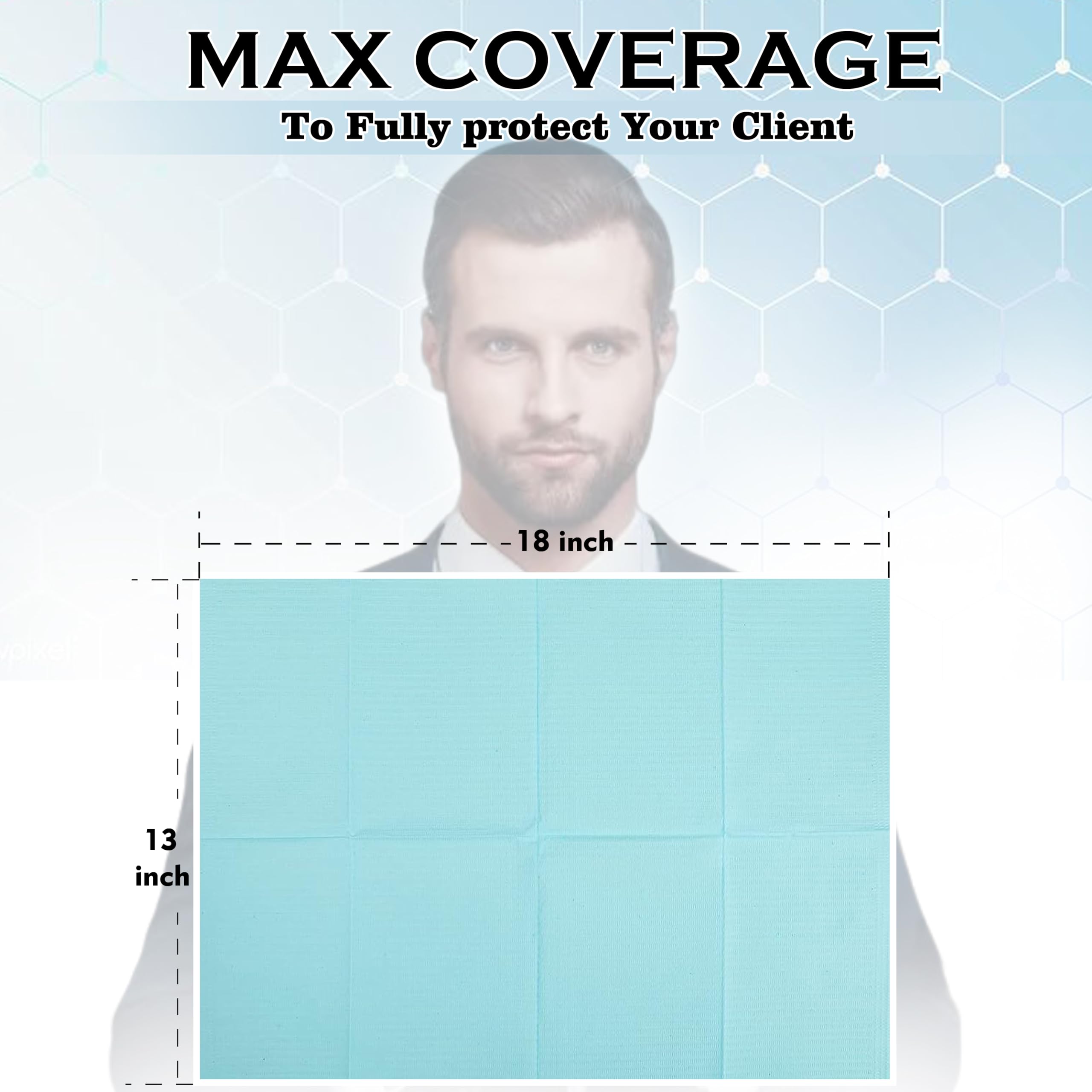 Disposable Dental Bibs 13x18 Inch - 3 Ply Waterproof Dental Patient Bibs for Dentist, Tattoo, Nail & Eyelash Services - Dental Supplies, Tattoo Cover, Esthetician Tray & Table Protector - Ideal for Clinics, Salons & Spas