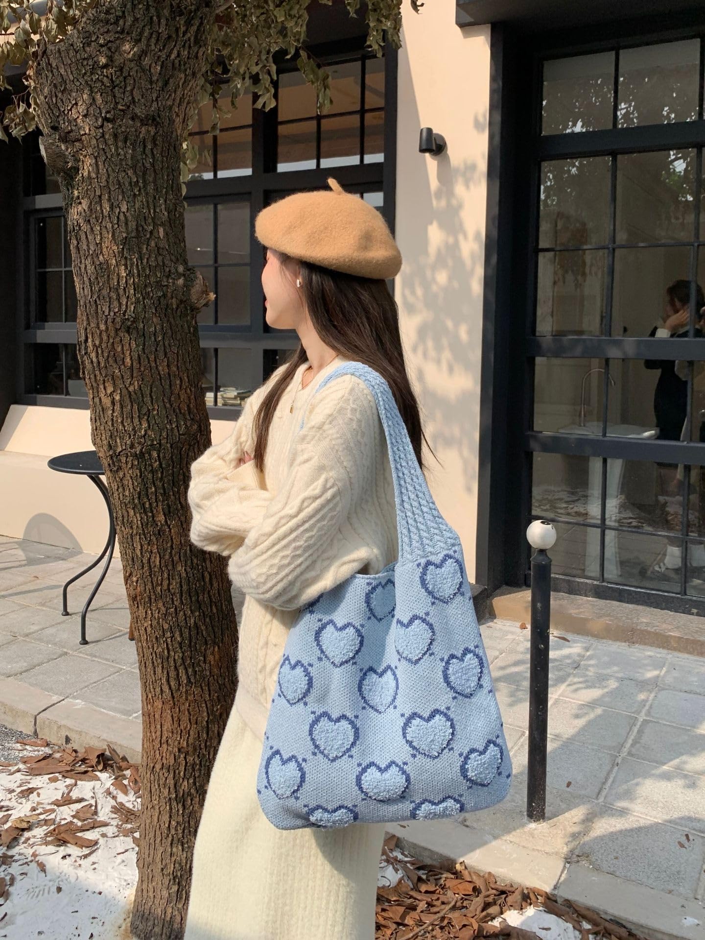Y2K Fairycore Crochet Tote Bag for Women - Boho Hobo Purse with Mesh Design, Fairy Grunge Aesthetic Beach Bag | Perfect for Summer Outings, Music Festivals & Boho Chic Outfits