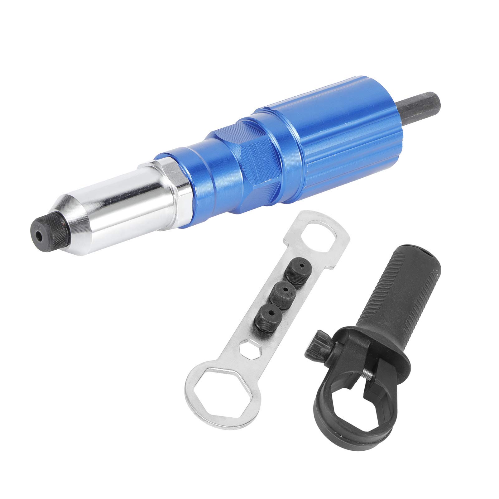 Professional Cordless Rivet Gun Adapter Kit for Electric Drill - 2.4/3.2/4.0/4.8mm Sizes - Heavy Duty Riveter Nut Tool Drill Attachment - Perfect for DIY Home Repairs, Metalworking & Automotive Projects