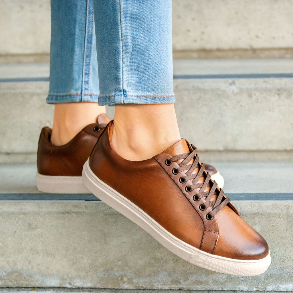 Women's Premier Low Top Sneakers in Toffee - Comfortable Casual Shoes for Walking, Running & Everyday Wear