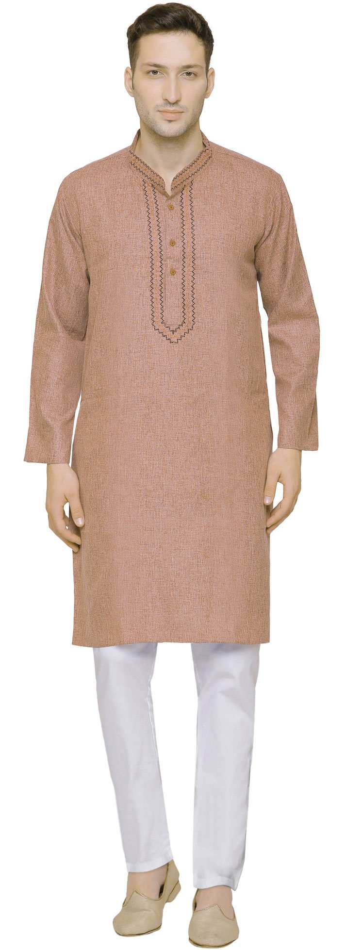 Premium Cotton Embroidered Men's Kurta Pajama Set - Traditional Indian Ethnic Wear for Festivals, Weddings & Special Occasions