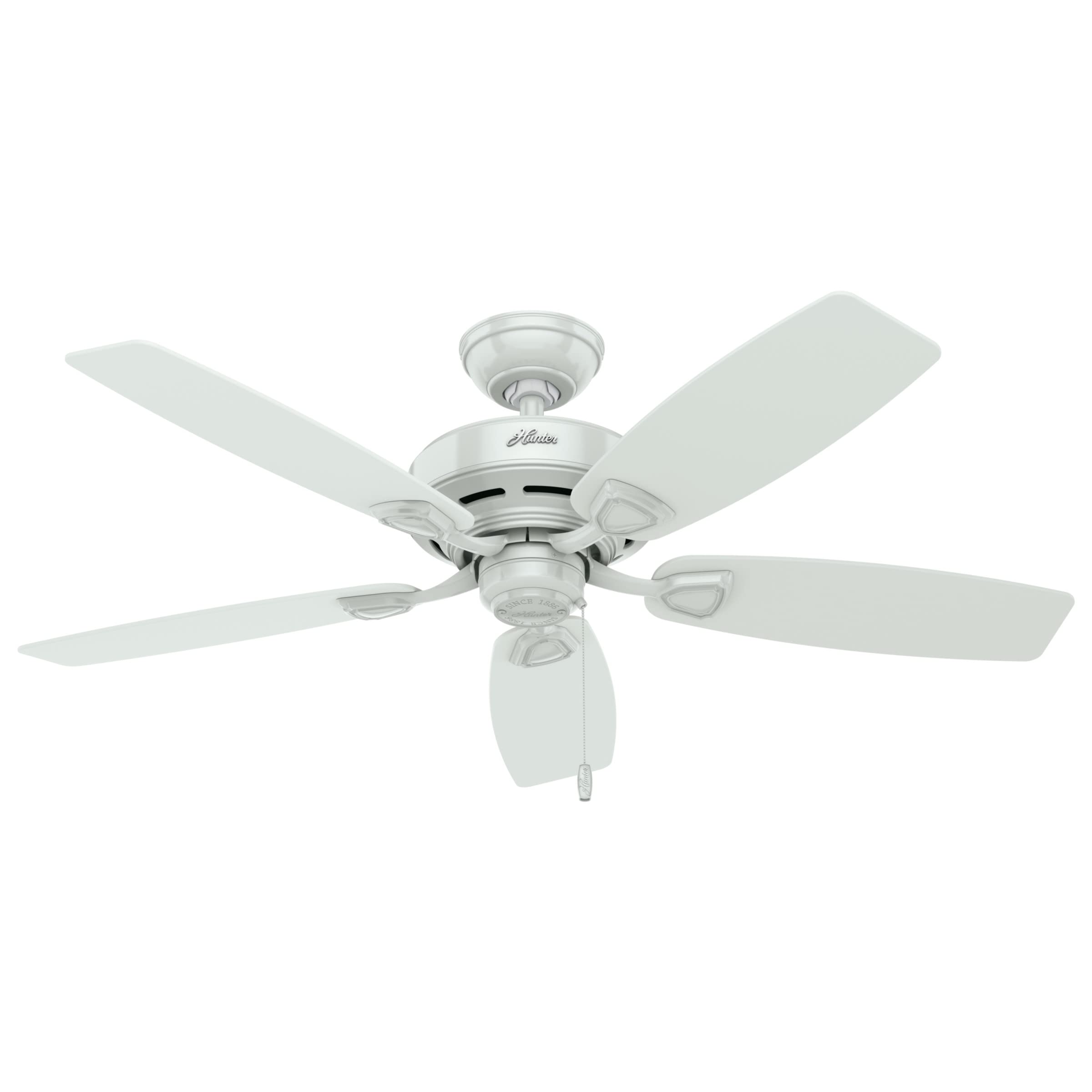 Hunter Fan Company 53350 48-Inch Sea Wind White Indoor/Outdoor Ceiling Fan with Pull Chain - Perfect for Patio, Porch, Living Room & Bedroom Cooling
