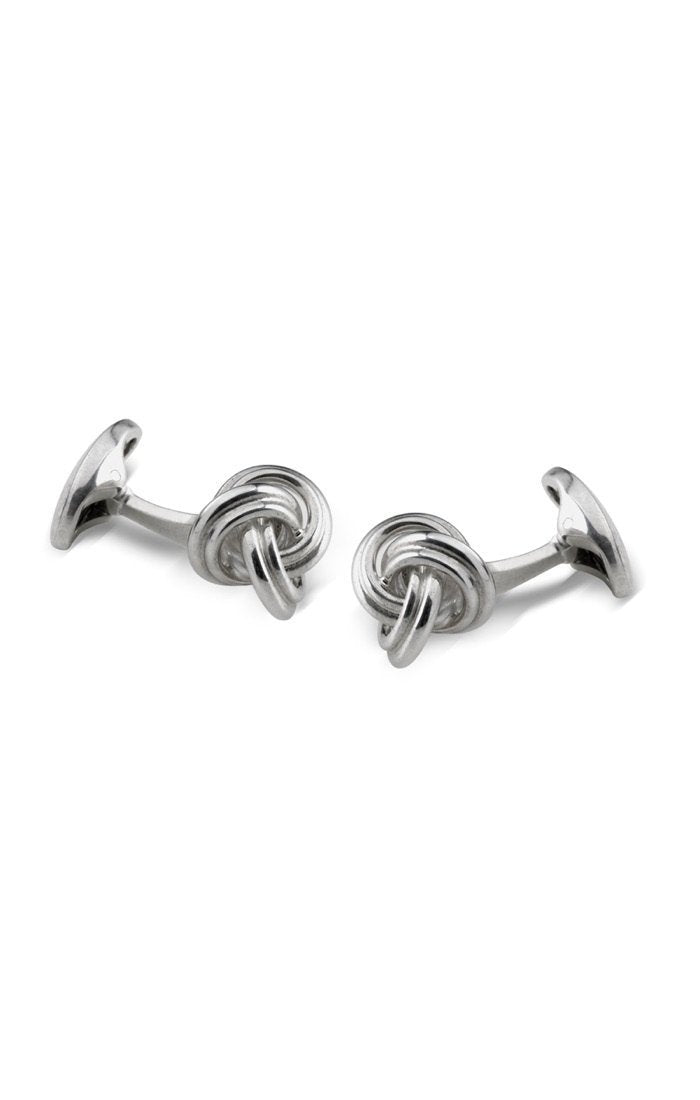 Deakin & Francis Sterling Silver Knot Cufflinks C1077X0001 - Elegant Men's Dress Accessories for Weddings & Formal Events