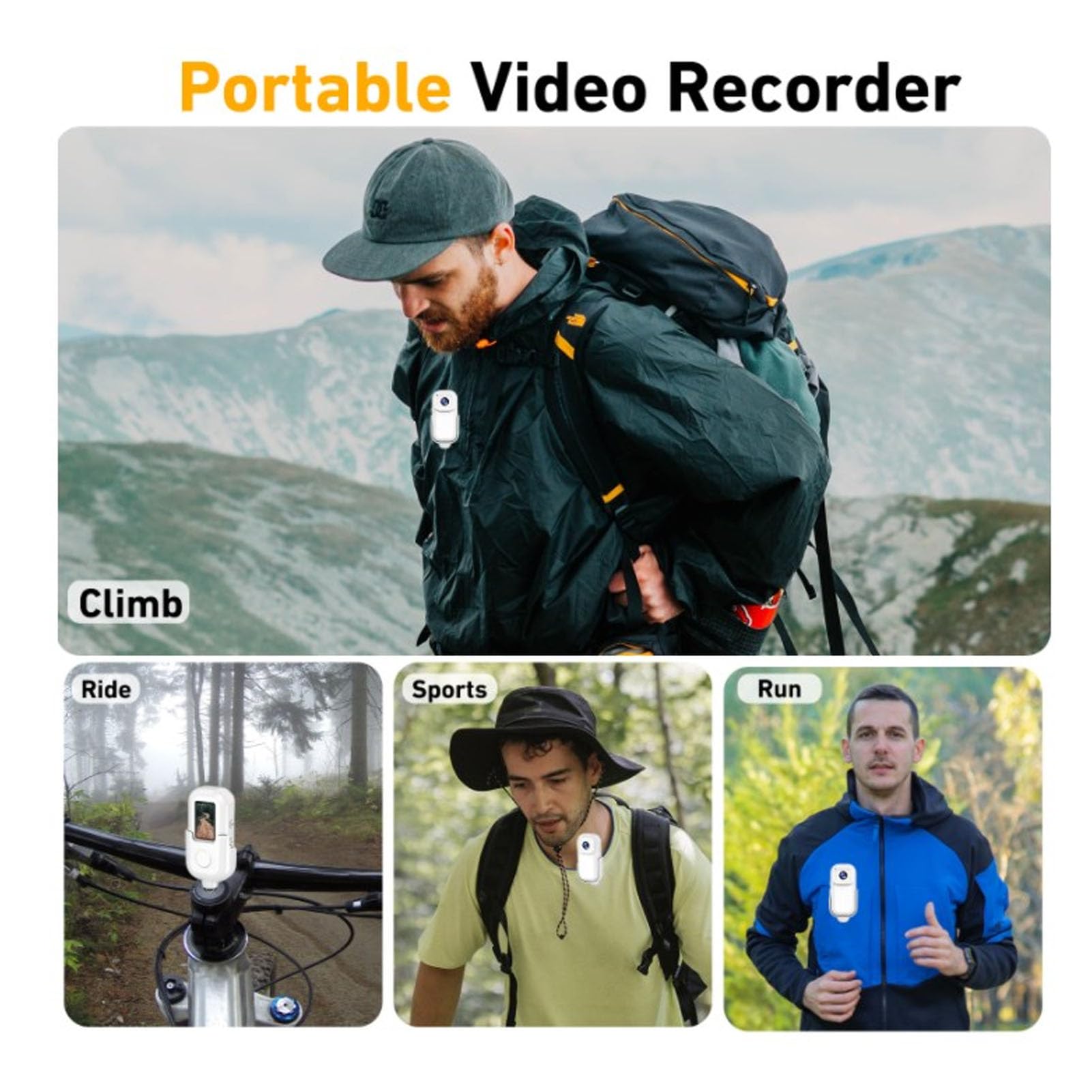 Elprico 1080P Wearable Camera with WiFi for Home & Outdoor Security