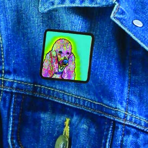 Dean Russo Poodle Art Peel & Stick Decorative Patch - DIY Craft, Scrapbooking, Clothing & Accessory Customization