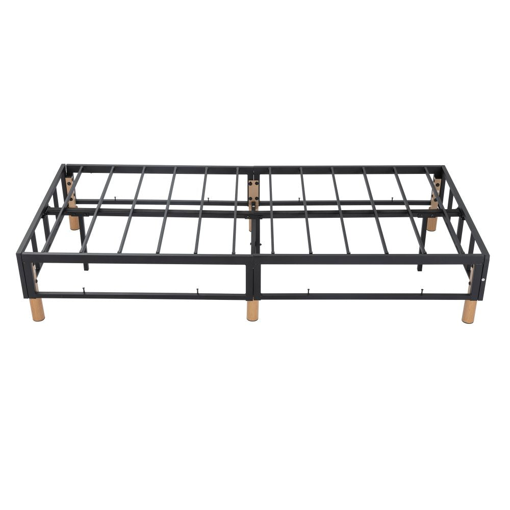 **Heavy Duty Double Metal Bed Frame with Mattress Foundation - Blue | Sturdy Support for Queen/King Size Beds | Perfect for Guest Rooms, Dorms & Apartments**