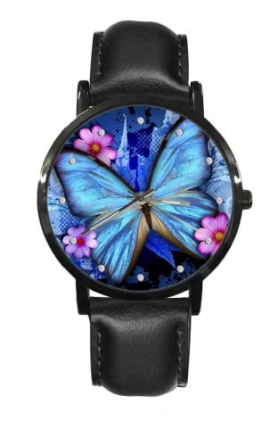 XUTAI Custom Personalized Watch for Men & Women - Casual Black Leather Strap Watch | Perfect for Everyday Wear, Office & Special Occasions