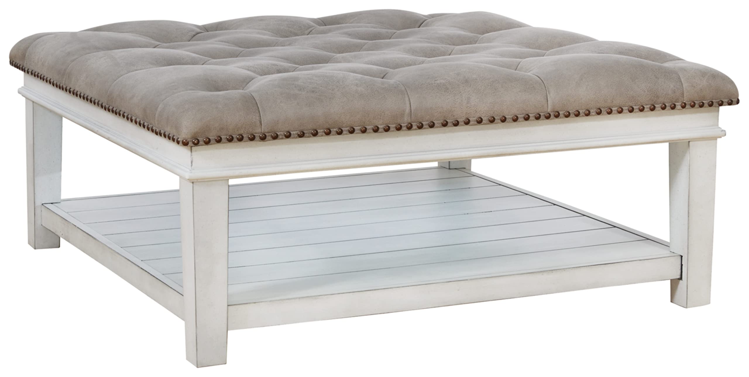 Ashley Kanwyn French Country Ottoman Coffee Table - Whitewash for Living Room Decor