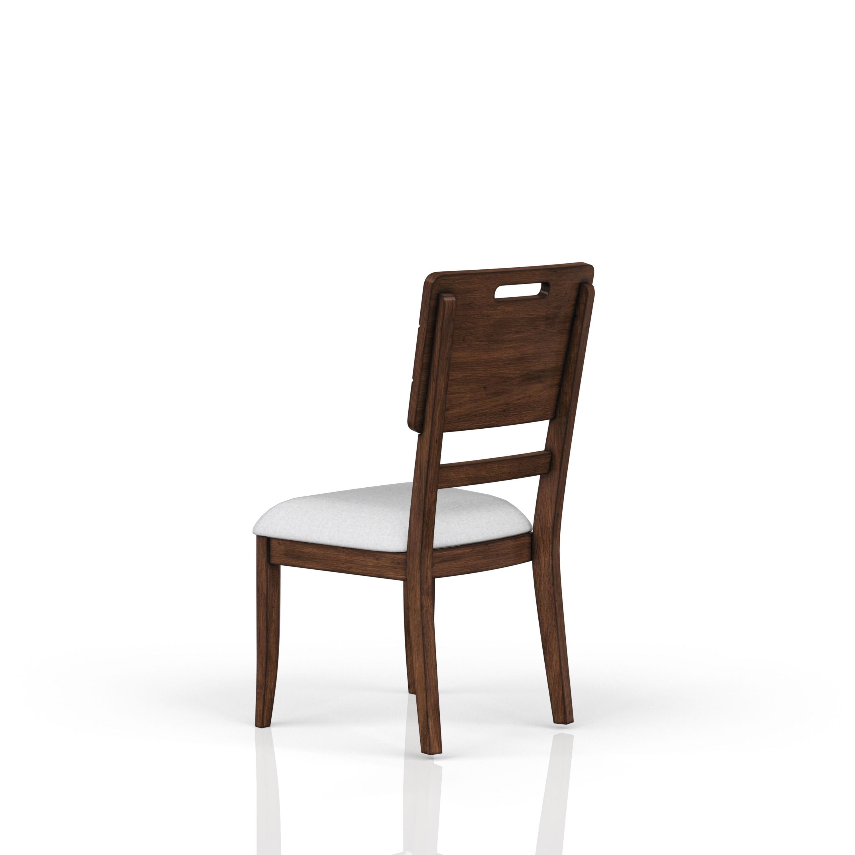 Set of 2 Brown Casual Side Dining Chairs with Contrasting Upholstered Seats - Modern Kitchen & Dining Room Accent Chairs for Home, Restaurant or Cafe