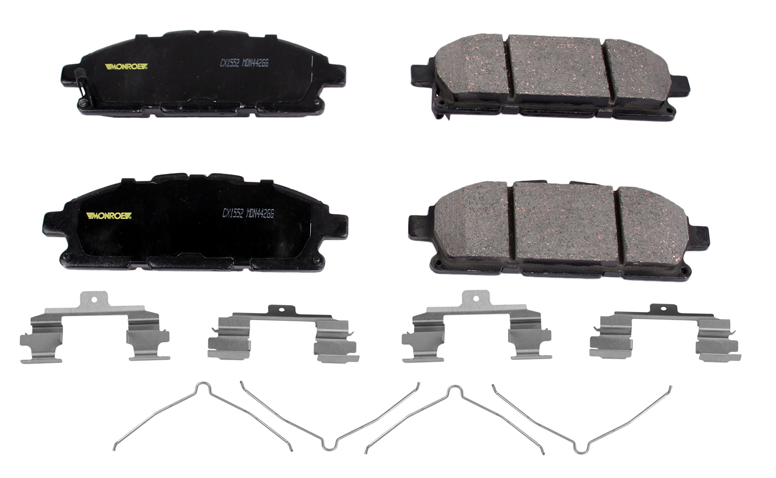Monroe CX1552 Total Solution Ceramic Brake Pads - High Performance, Low Noise & Dust - Perfect for Sedans, SUVs & Trucks - Smooth Braking for Daily Commute & Highway Driving