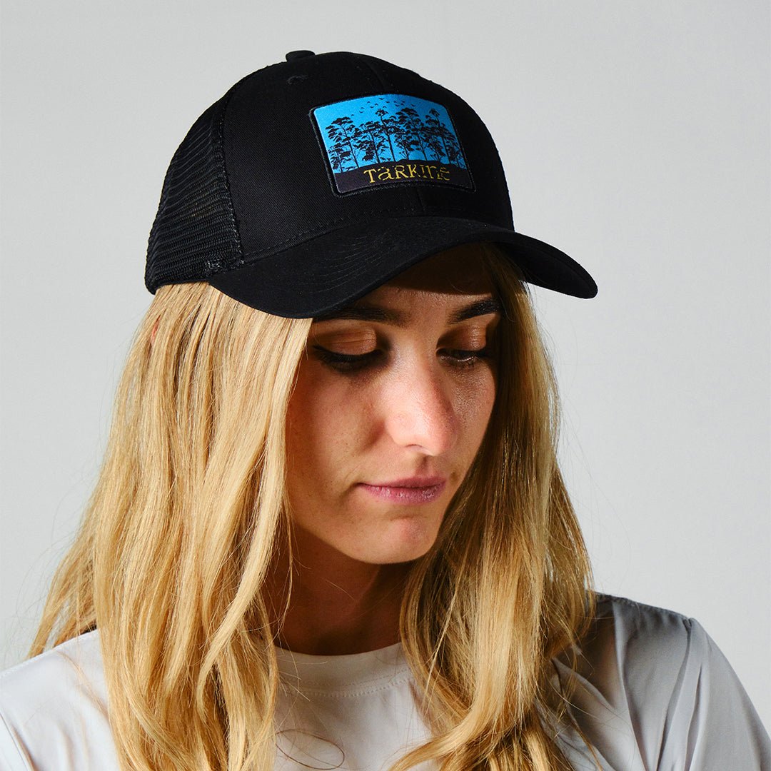 Women's Canopy Trucker Hat - Black Adjustable Snapback Cap for Outdoor Adventures, Hiking & Casual Wear