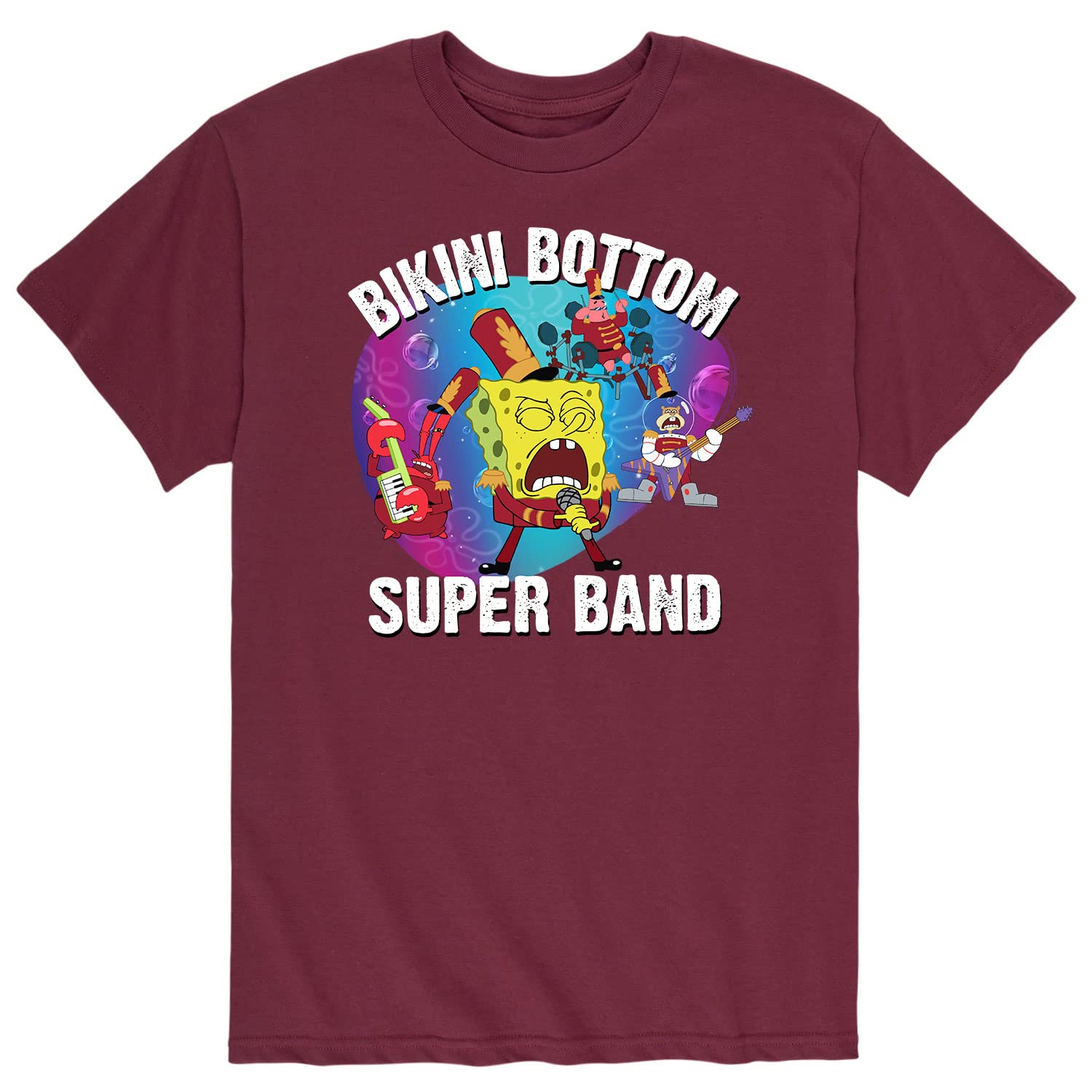 SpongeBob SquarePants Bubble Bowl Graphic T-Shirt for Men - Soft Cotton Short Sleeve Tee - Casual Wear, Cosplay & Cartoon Lovers Gift
