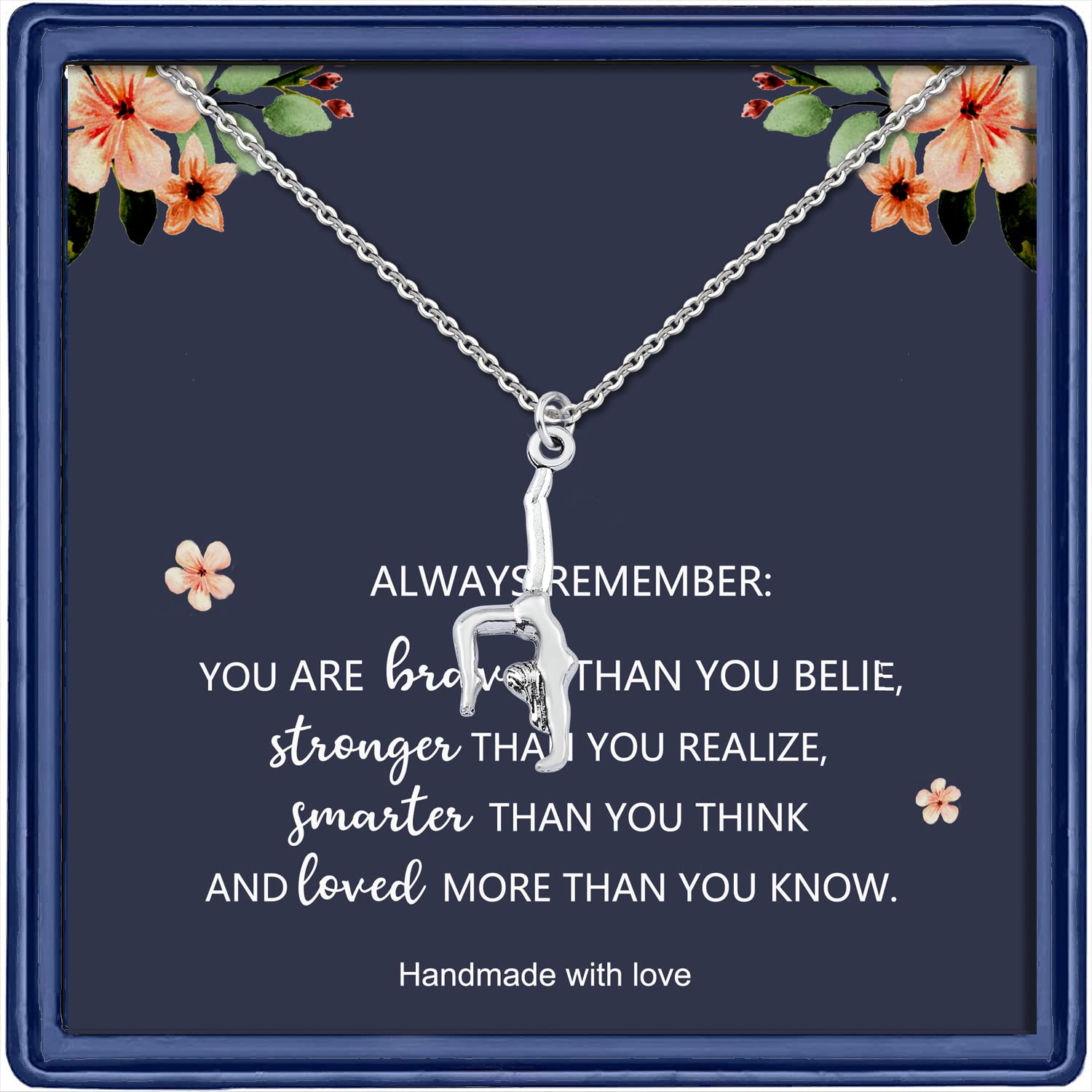 Brave Gymnast Necklace for Women - Inspirational Gymnastics Jewelry Gift for Birthday, Graduation & Team Spirit | Perfect for Athletes, Coaches & Gymnastics Enthusiasts
