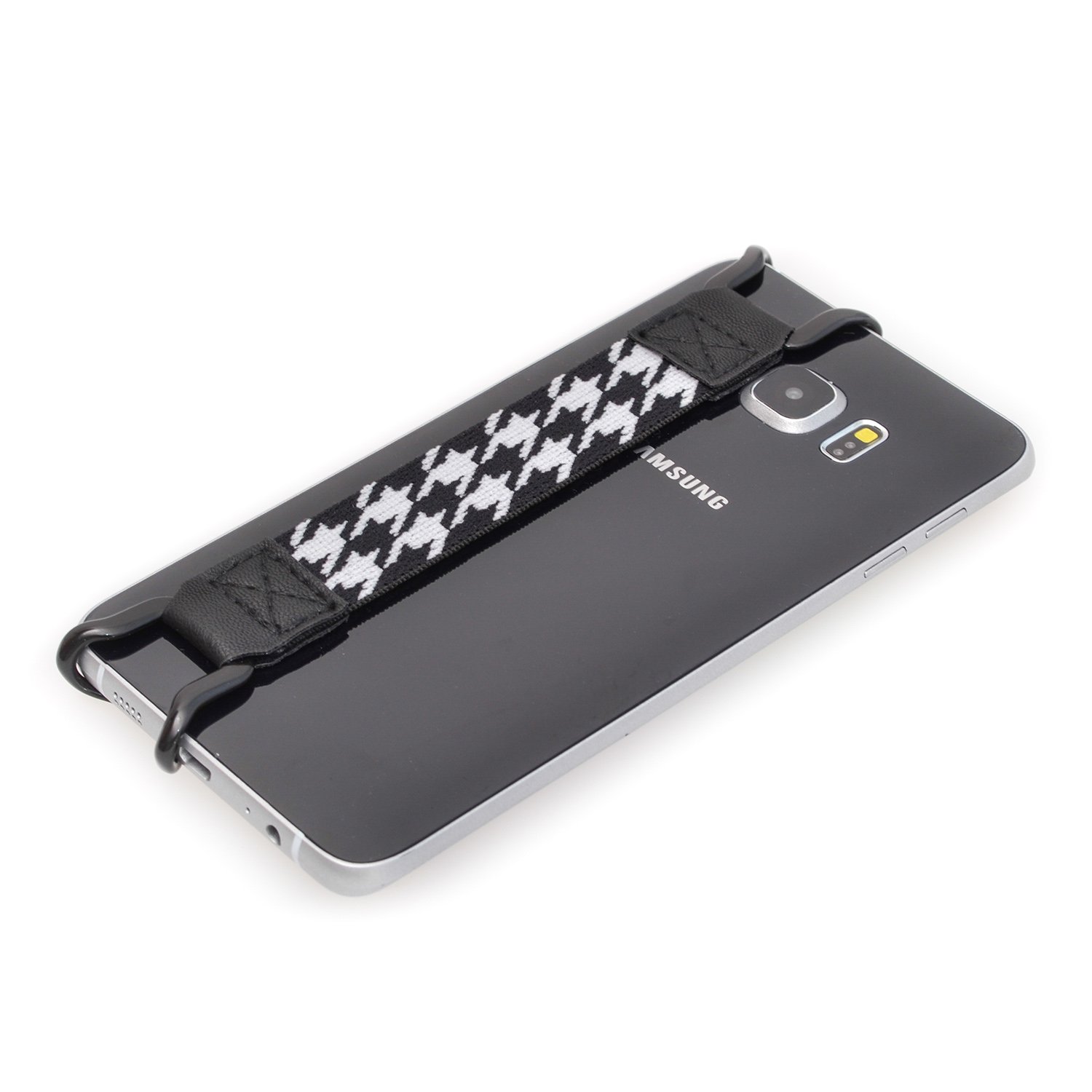 TFY Security Anti-Slip Phone Hand Strap for iPhone 16 Pro Max, 15 Plus, 14, 13, 12 Pro, 11, XS/XR/X, 8 Plus, SE | Samsung Galaxy S24 | Huawei Mate 60 Pro | Universal Smartphone Grip (Black/White) - Perfect for Gym, Hiking, Travel & Outdoor Activities
