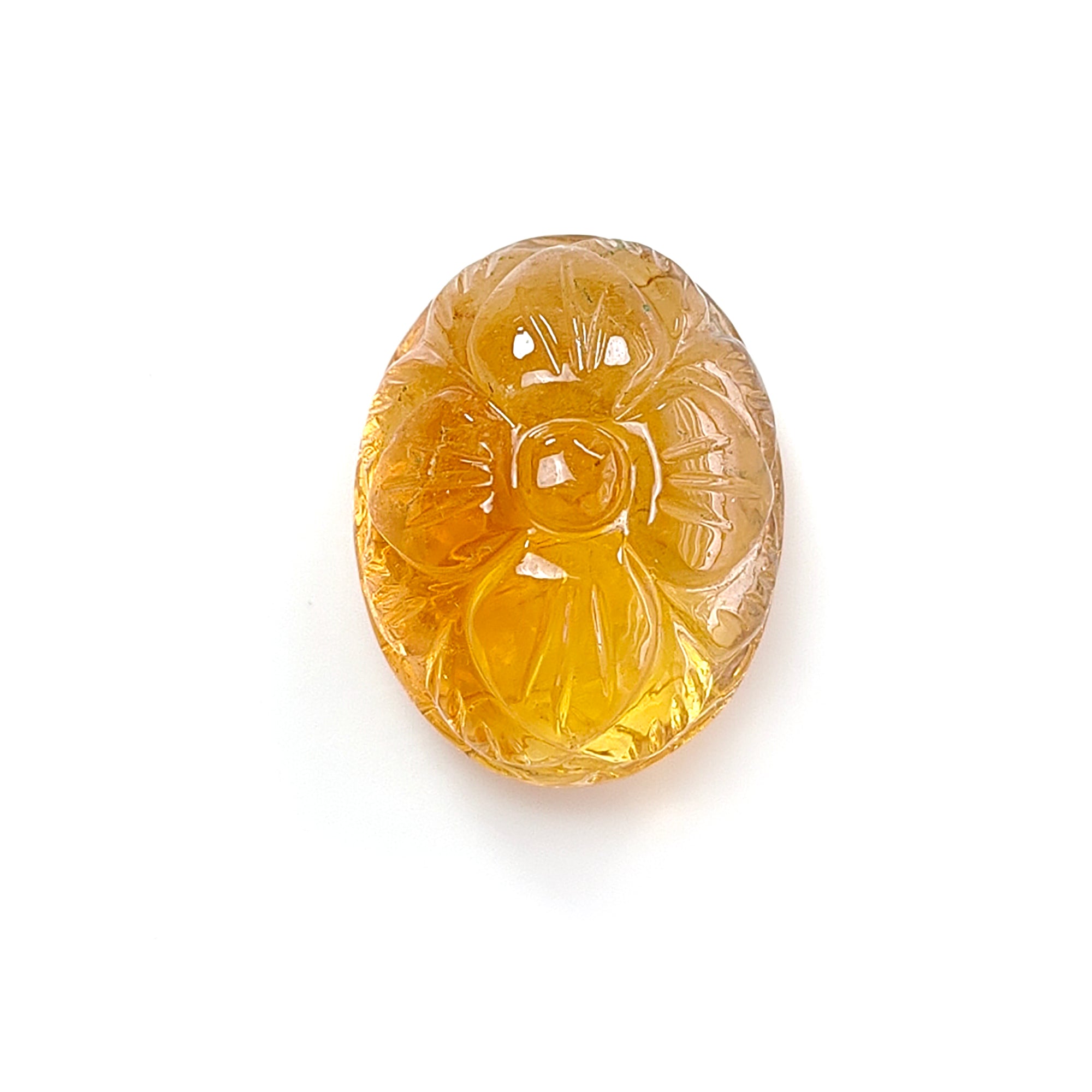 Natural Untreated Citrine & Amethyst Quartz Gemstone Carving - Hand Carved Oval Cushion Shape for Jewelry Making, Healing Crystals, Meditation & Spiritual Gifts (1pc)