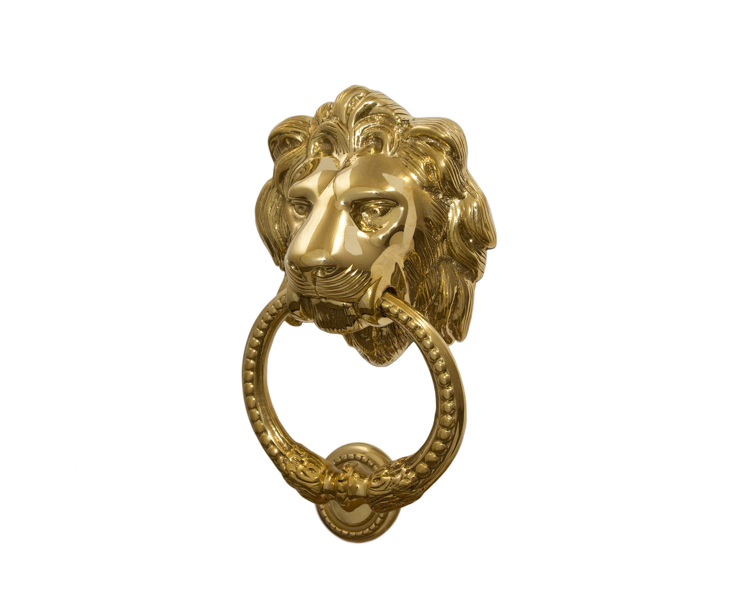 Vintage Brass Lion Door Knocker - Heavy Duty Handcrafted Door Knocker for Home & Garden - Perfect for Front Door, Gate & Entryway Decor