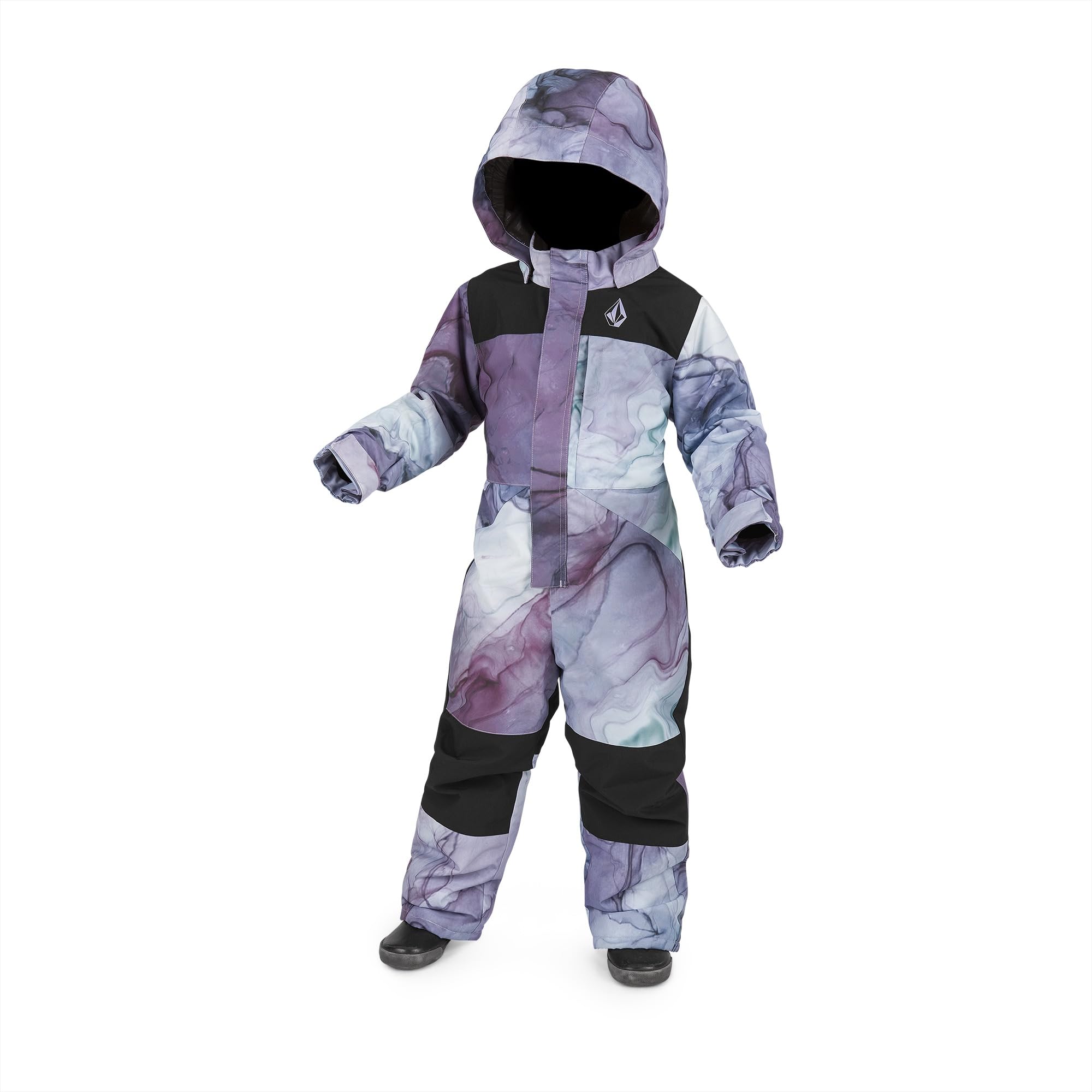Volcom Boys Toddler One Piece Swimsuit - Glacier Ink Print - Size 4T - UV Protection & Quick Dry for Beach, Pool & Summer Water Activities