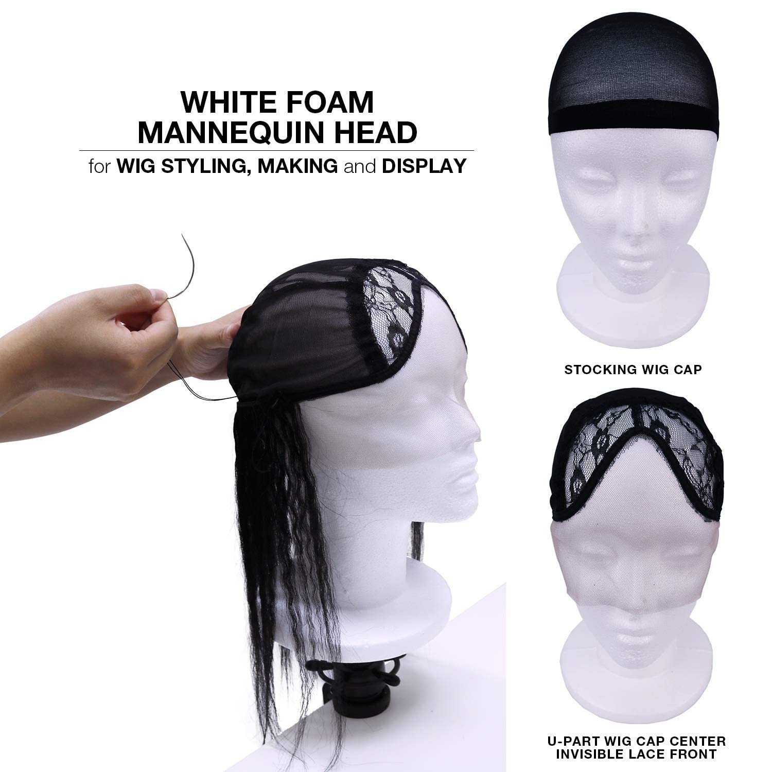 STUDIO LIMITED 11.4-Inch White Styrofoam Mannequin Head (12 Pack) - Wig Stand for Wigs, Hats, Masks & Hairpieces | Salon Display, Arts & Crafts, DIY Projects | Perfect for Hairstyling Practice, Costume Design & Home Decor