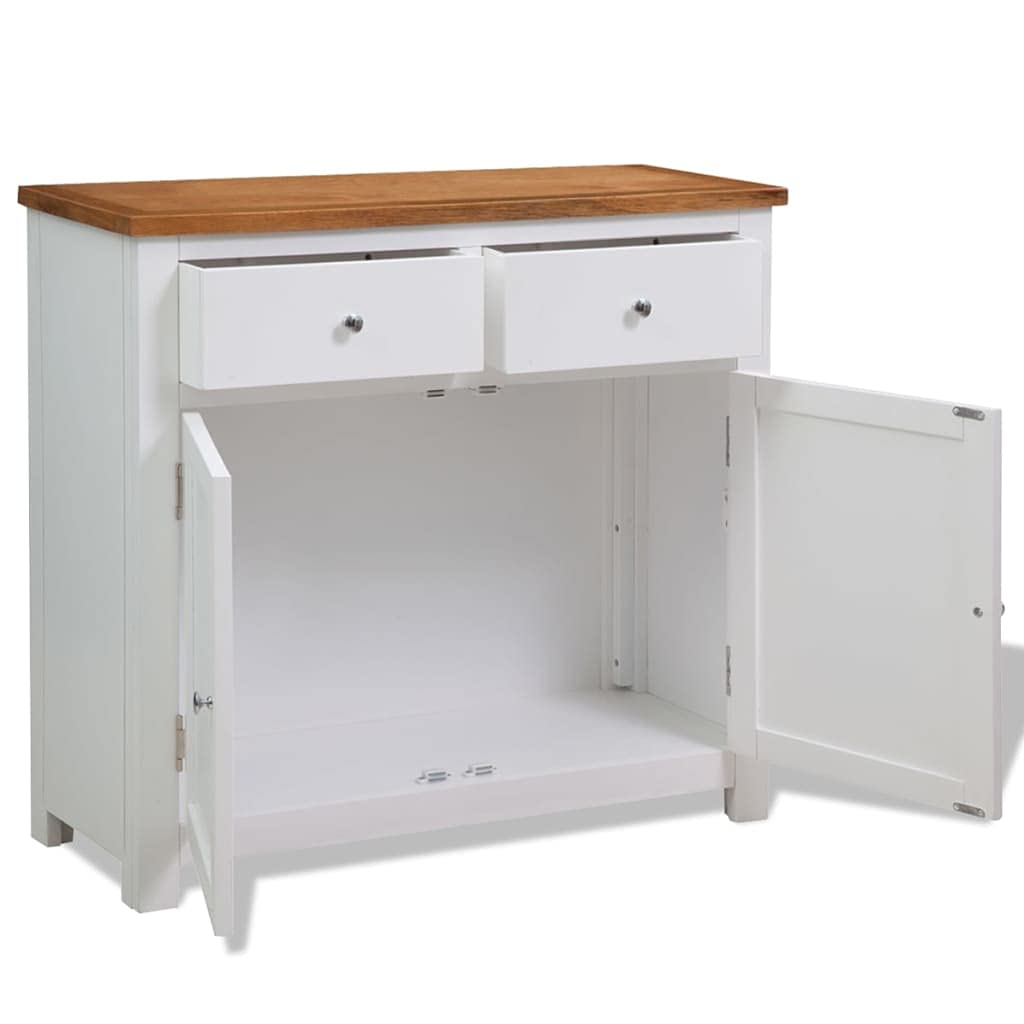 Rustic Solid Oak Wood Side Cabinet - 35.4