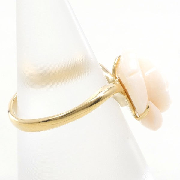 18K Yellow Gold Coral Ring for Women - Elegant Handmade Jewelry Gift for Anniversary, Birthday & Special Occasions