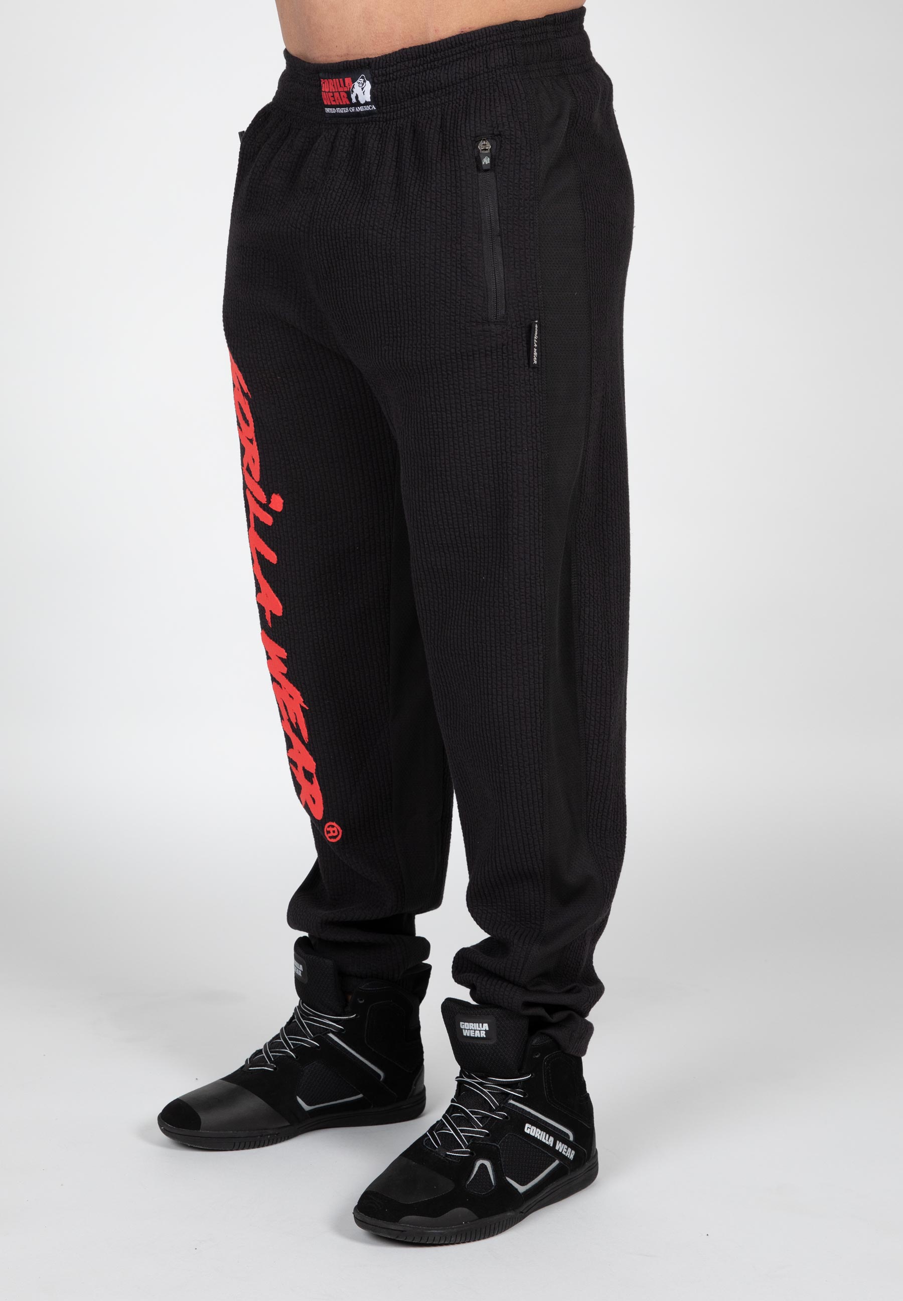 Augustine Old School Pants - Black & Red | Vintage Style Casual Trousers for Men | Perfect for Streetwear & Retro Fashion Outfits