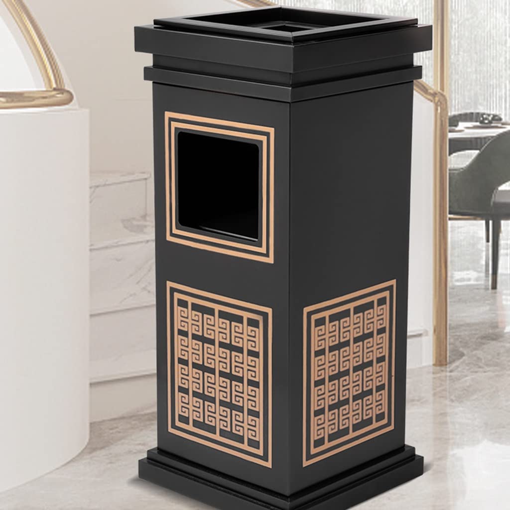 Stainless Steel Trash Can with Ashtray - Hotel & Outdoor Use