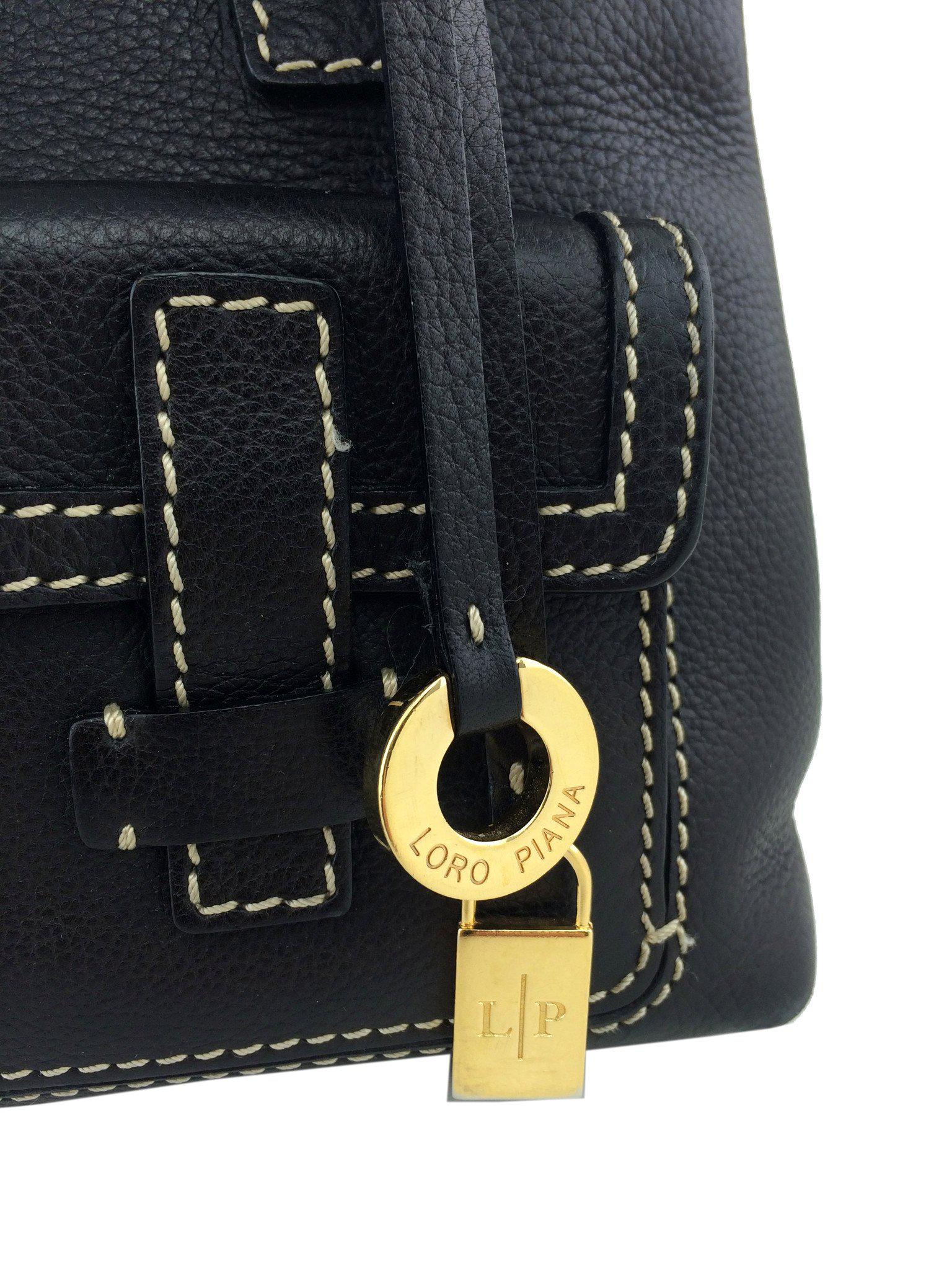 Loro Piana Odessa Genuine Leather Crossbody Bag with Front Pocket - Perfect for Work, Travel & Everyday Use