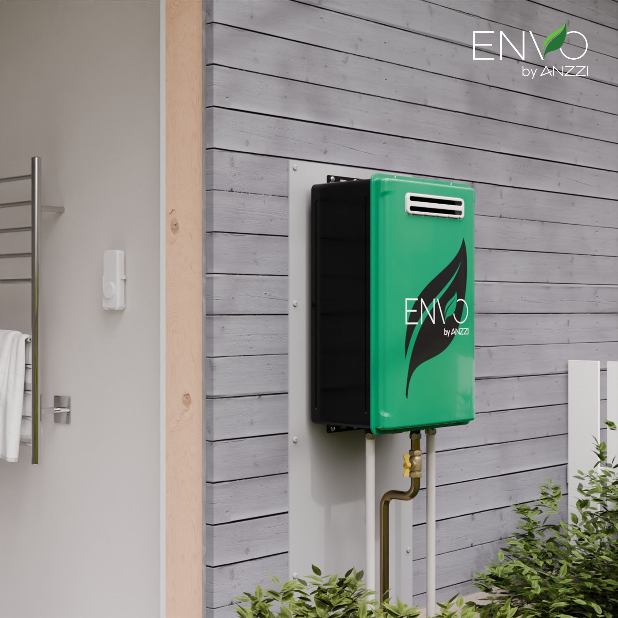 Anzzi Envo 8.3 GPM 199,000 BTU Tankless Natural Gas Water Heater for Outdoor Use - 120V High Efficiency Instant Hot Water System for Patio, Pool House & RV Camping