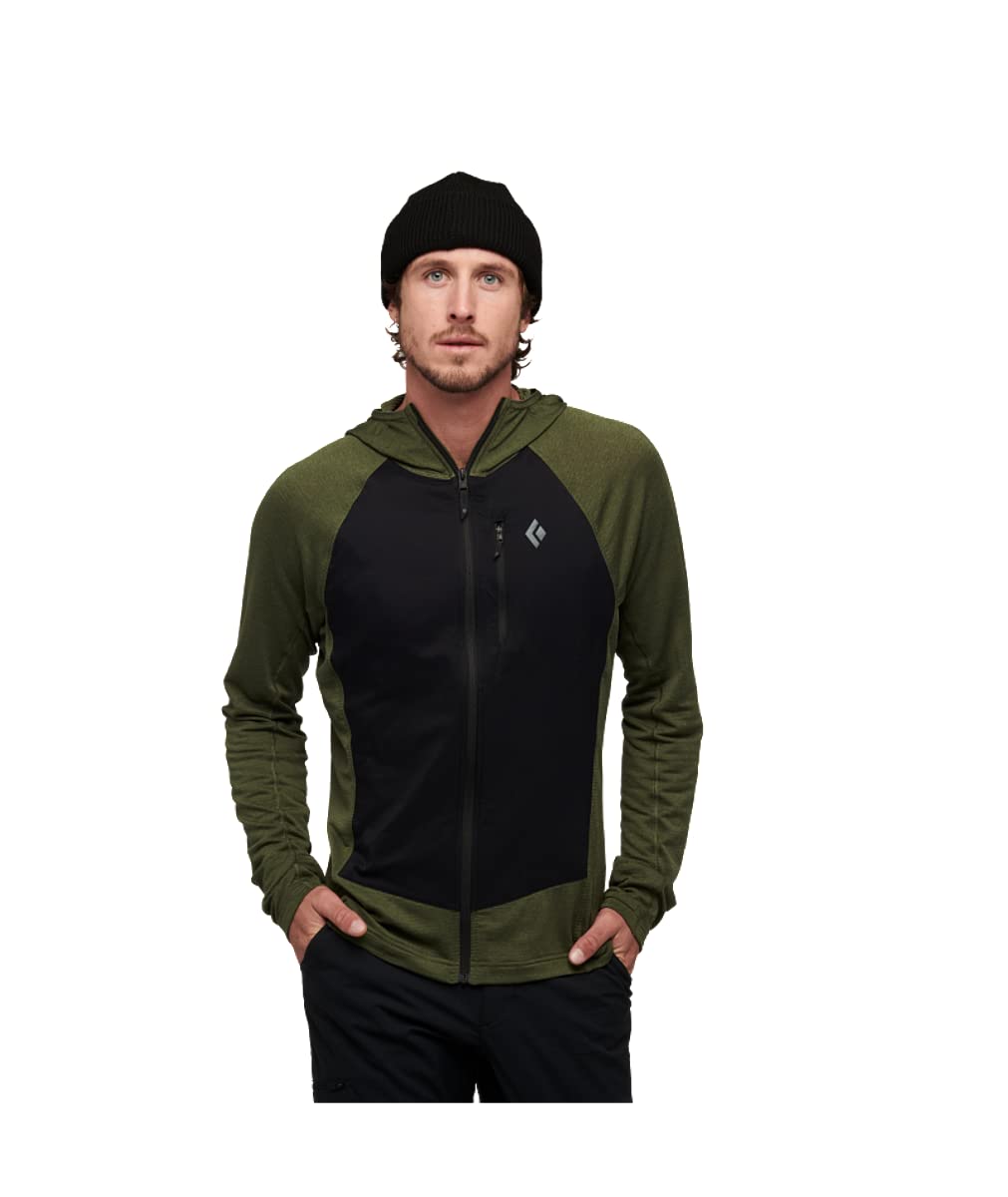 Black Diamond Men's Coefficient Lt Hybrid Hoody - Tundra-Black - Small | Lightweight Outdoor Jacket for Hiking & Climbing