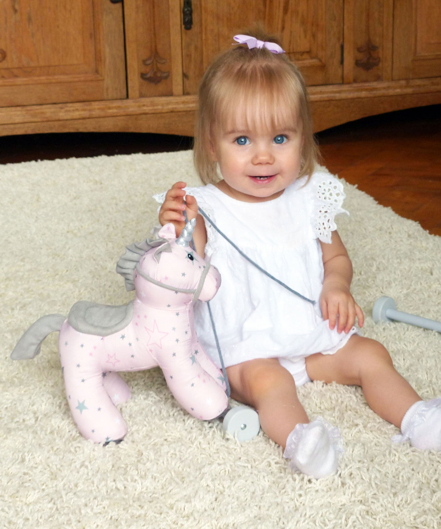 Celeste Unicorn Pull Along Toy for Toddlers - Cute Walking Plush Animal with Wheels, Perfect Gift for 1-3 Year Old Girls - Great for Playtime, Birthday Parties & Nursery Decor