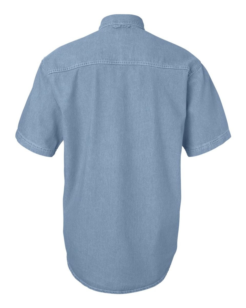 Men's Light Wash Denim Short Sleeve Shirt - 2XL Size - Casual Summer Wear for Outdoor Activities and Street Style
