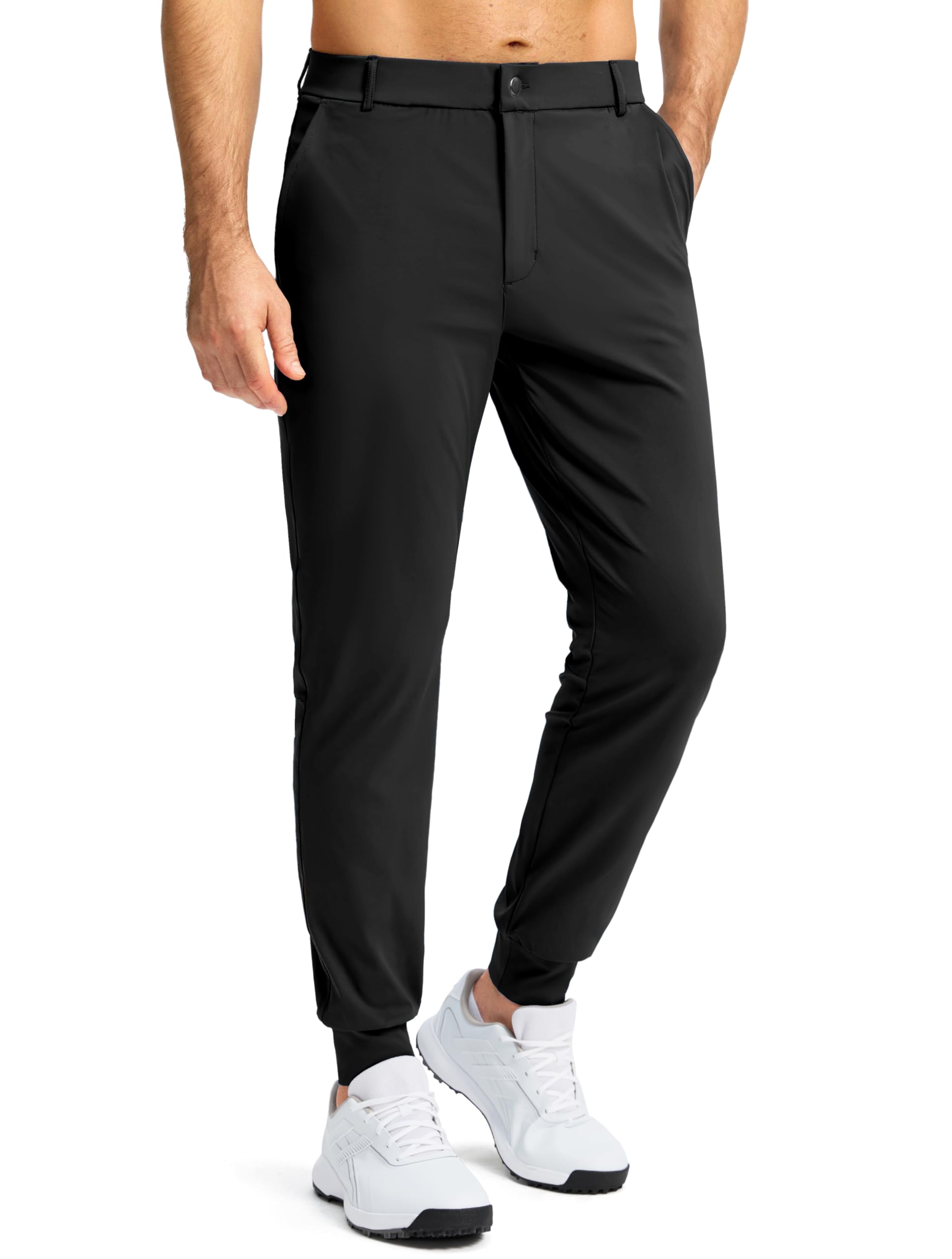 **Men's Slim Fit Stretch Golf Joggers with 3 Pockets – Breathable Workout & Casual Sweatpants with Belt Loops – Perfect for Golf, Gym, and Everyday Wear**