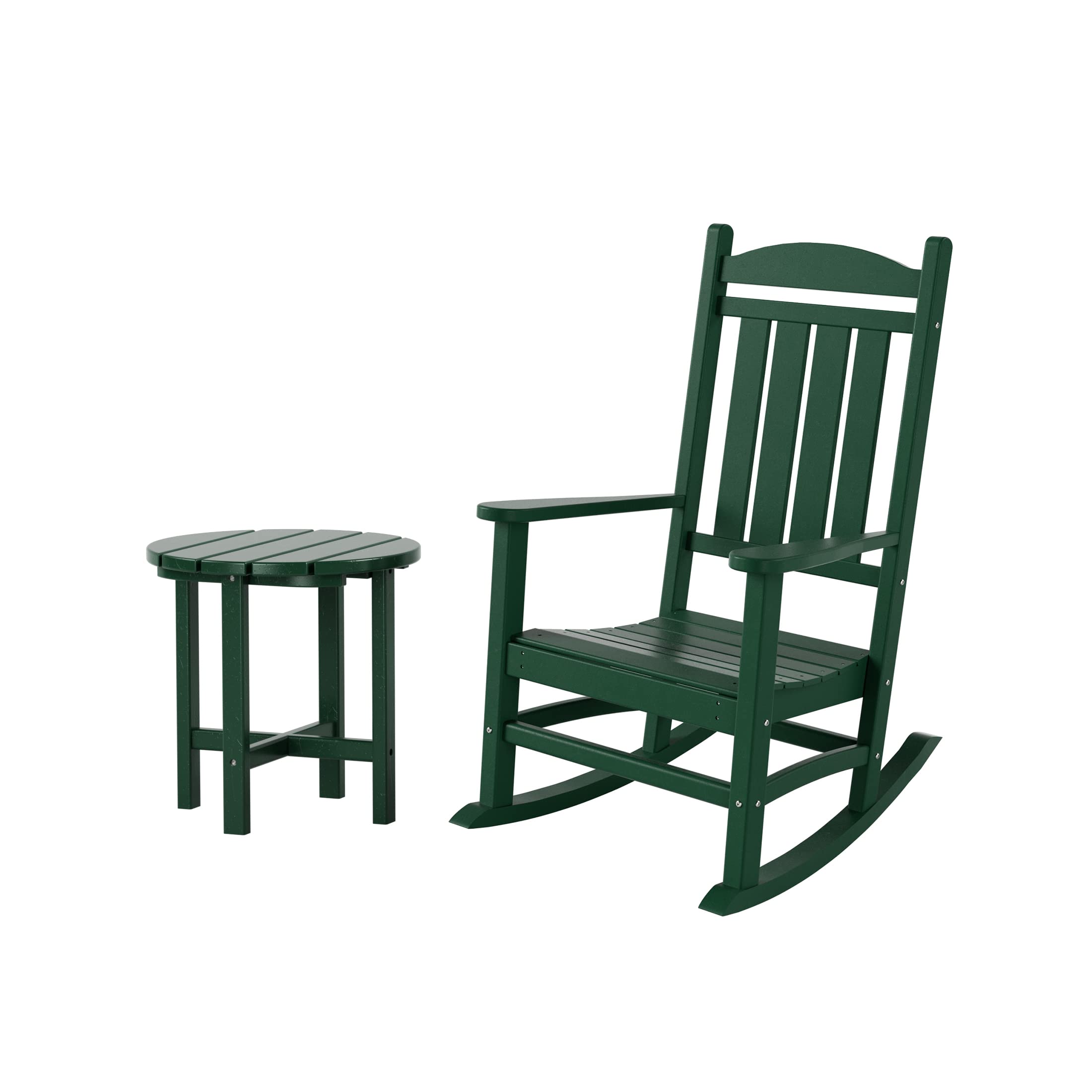 WestinTrends Malibu Classic 2-Piece Outdoor Rocking Chair Set - All-Weather Poly Lumber Adirondack Rocker Patio Furniture for Deck, Porch & Garden - Dark Green - Perfect for Relaxing, Backyard Lounging & Outdoor Entertaining
