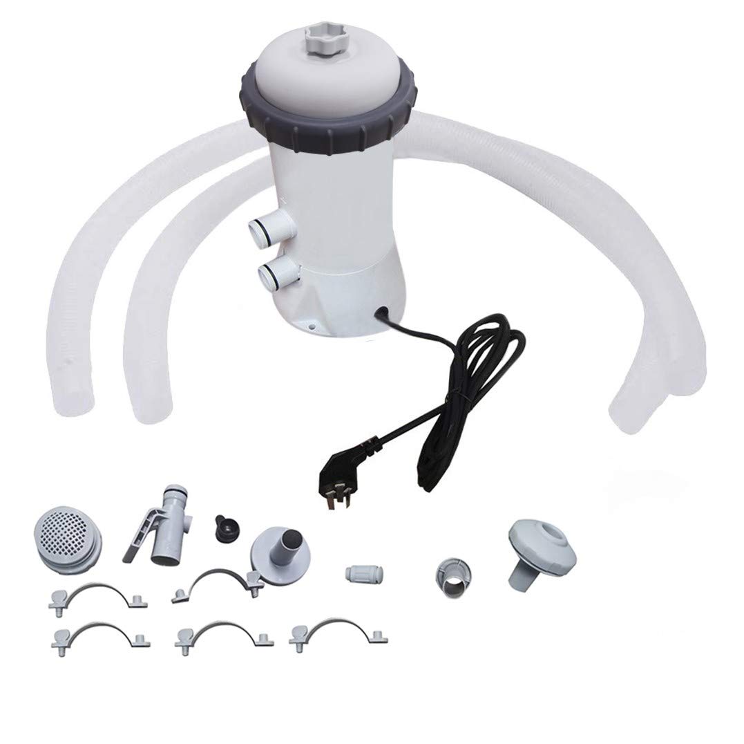 Zerlibeaful Electric Pool Pump Tool - 220V Above Ground Swimming Pool Filter Cleaner with Scrub Brush for Shower Cleaning (White, One Size) - Ideal for Home Pool Maintenance & Bathroom Cleaning