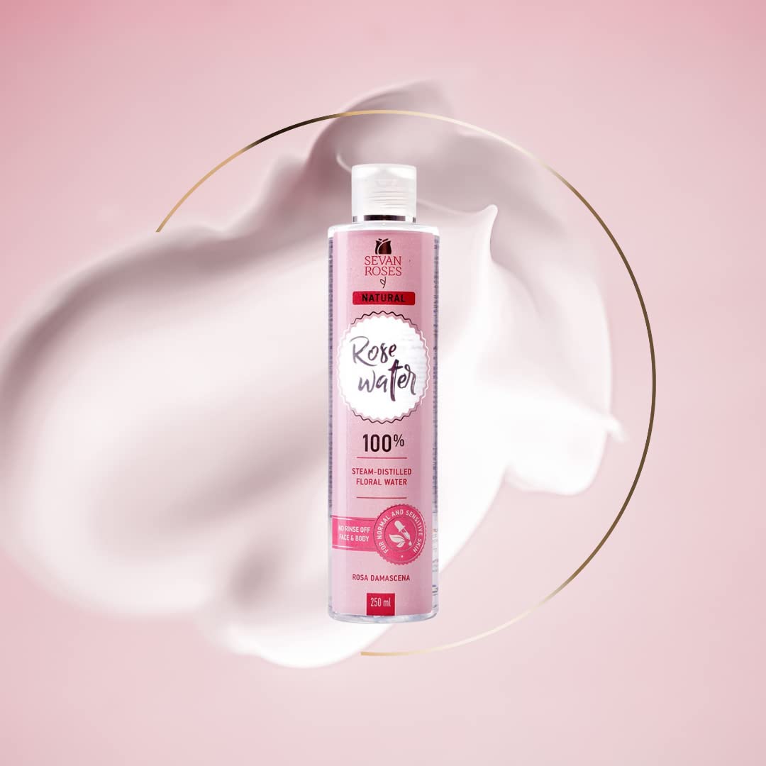 Organic Rose Water by Sevan Roses | 100% Pure & Natural Facial Toner & Hydrating Mist for Skin & Hair Care | Perfect for DIY Beauty, Aromatherapy & Relaxation