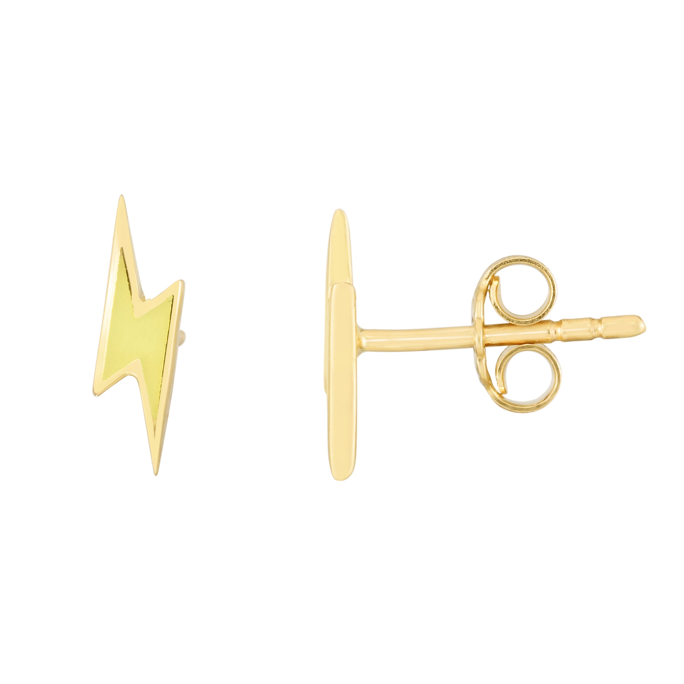 14K Gold Bolt Enamel Earrings for Women - Elegant Dangle Drop Earrings for Everyday Wear & Special Occasions