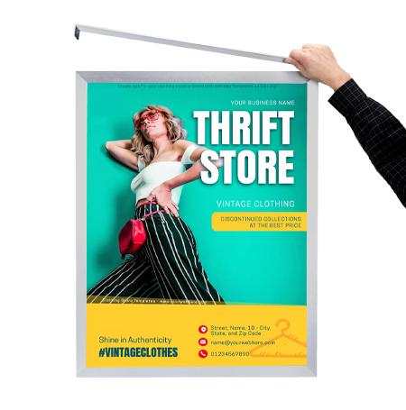 20x26 Euro Style Poster Frame - Top & Side Load for Easy Insertion - Perfect for Artwork, Photos, and Signs - Home & Office Decor
